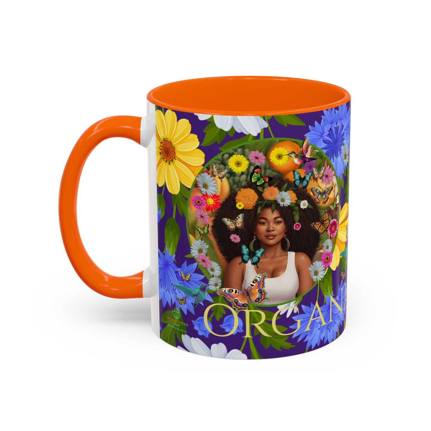 100% Organic Blue Gwen Plant Garden Vegan Ceramic Plant Mug with (11 or 15 oz) 8 Color Combos