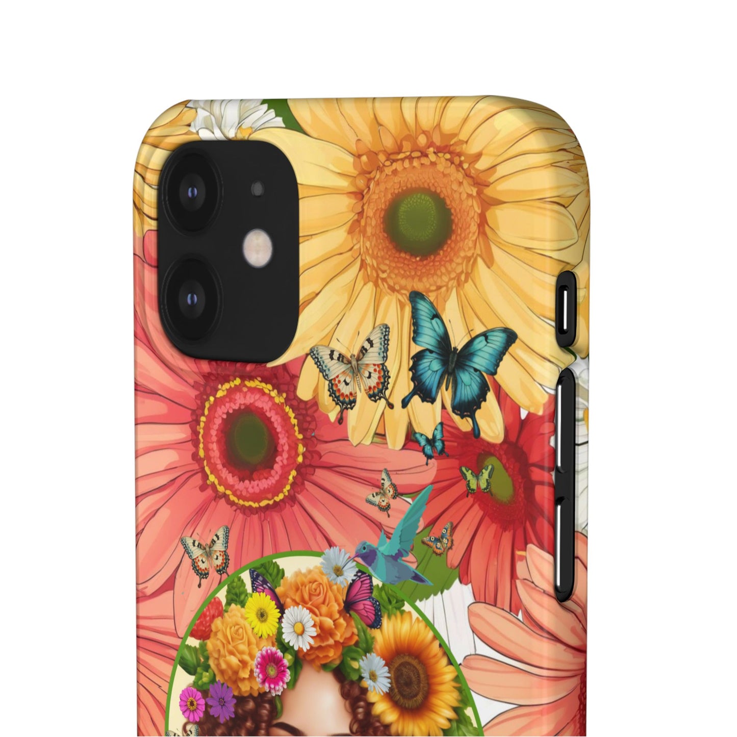 100% Organic Daisy Joy2 Plant Garden Snap Phone Case with Woman, for iPhone and Android