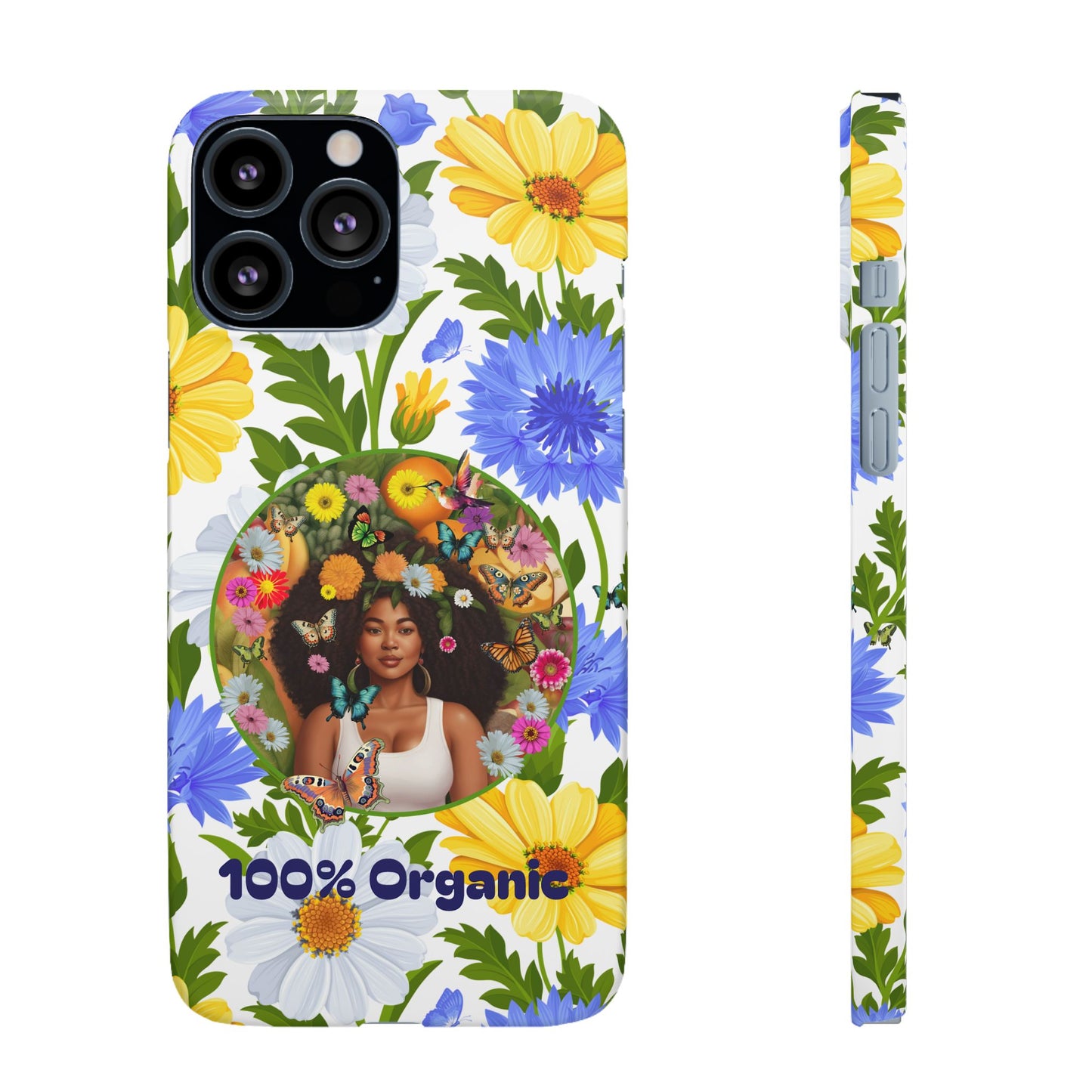 100% Organic Purple Plant Garden Snap Phone Case with Black Woman, for iPhone and Android