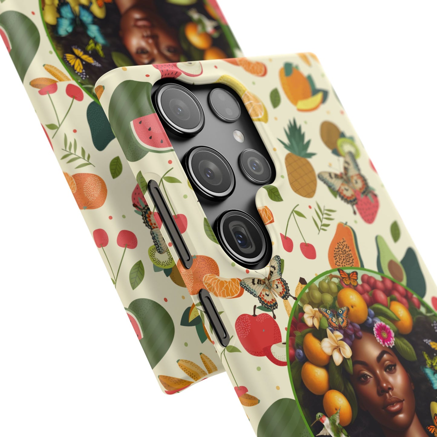 Organically Me Fruit & Veggie Queen Plant Garden Snap Phone Case with Black Woman, for iPhone and Android