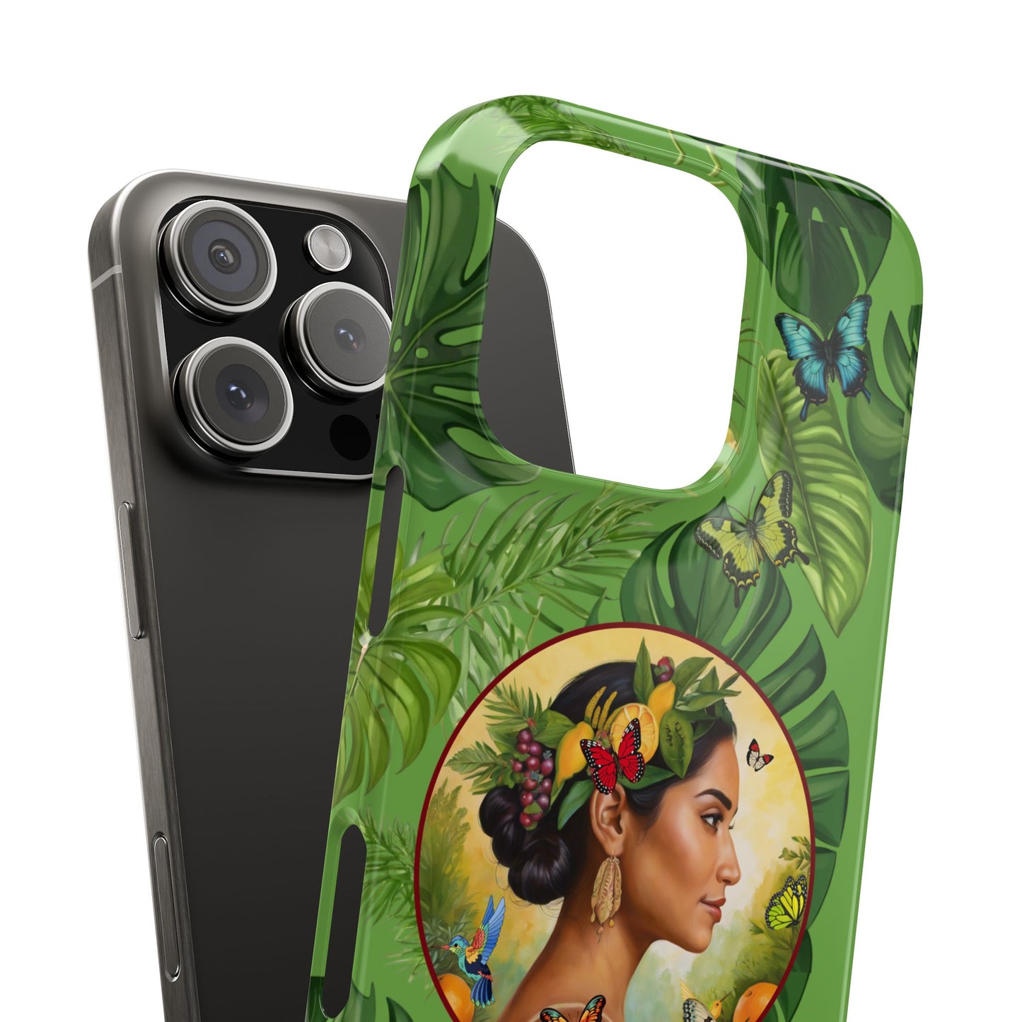 Organically Me A Monstera Butterfly Garden Snap Phone Case with Woman, Veggie Chic for Androids and iPhone models