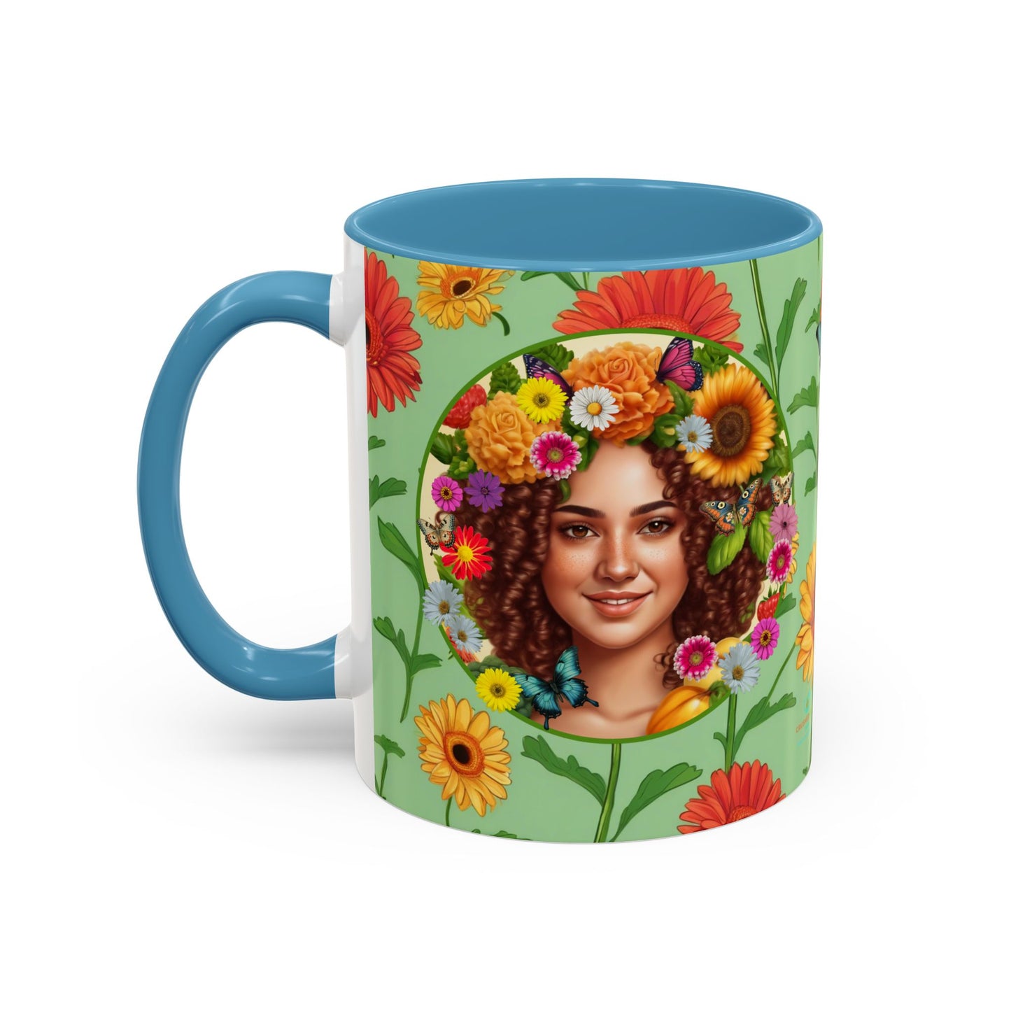 100% Organic Daisy Joy2 Plant Garden Vegan Ceramic Plant Mug Double Sided (11oz) 8 Color Combos