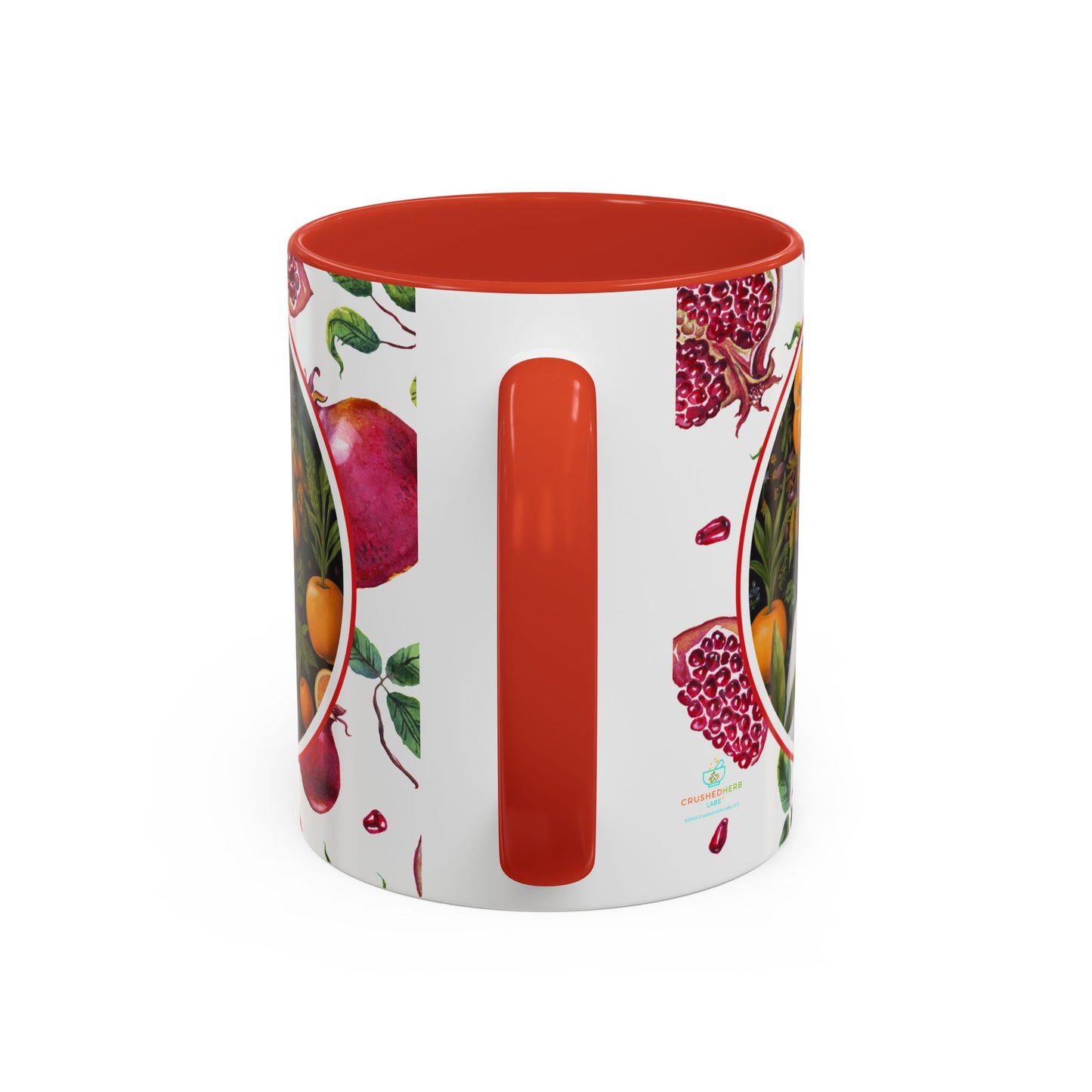 Organically Me Red and White Regina Pomegranate Plant Garden Vegan Ceramic Plant Mug with Black woman (11oz) 8 Color Combos