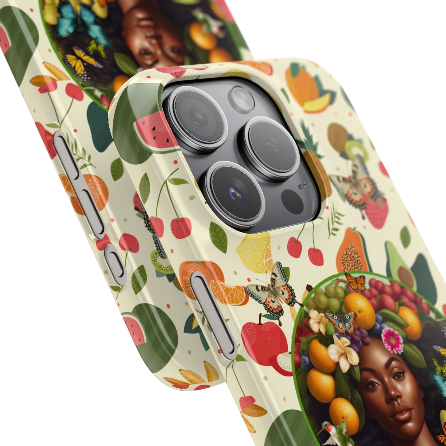 Organically Me Fruit & Veggie Queen Plant Garden Snap Phone Case with Black Woman, for iPhone and Android