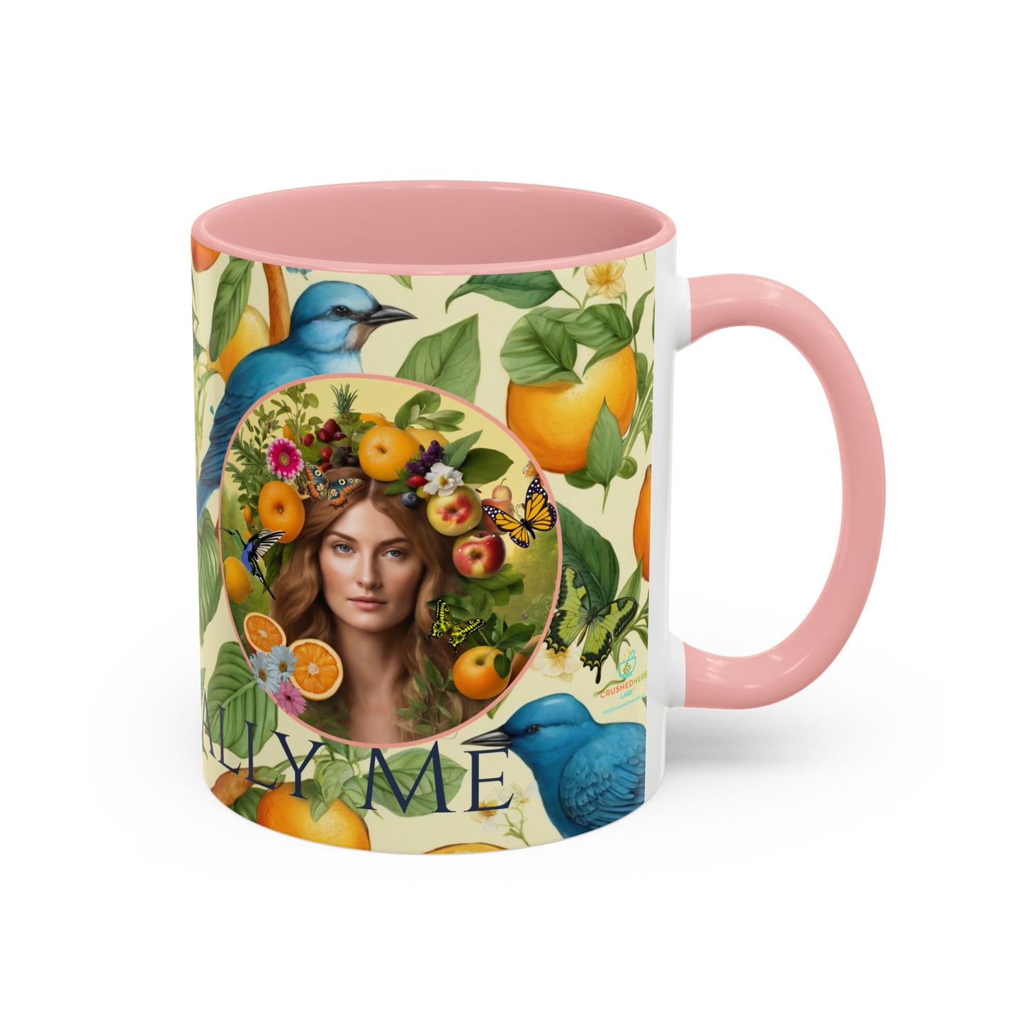 Organically Me A Lemon Bluebird Leda Plant Garden Vegan Ceramic Plant Mug with Black woman (11oz) 8 Color Combos