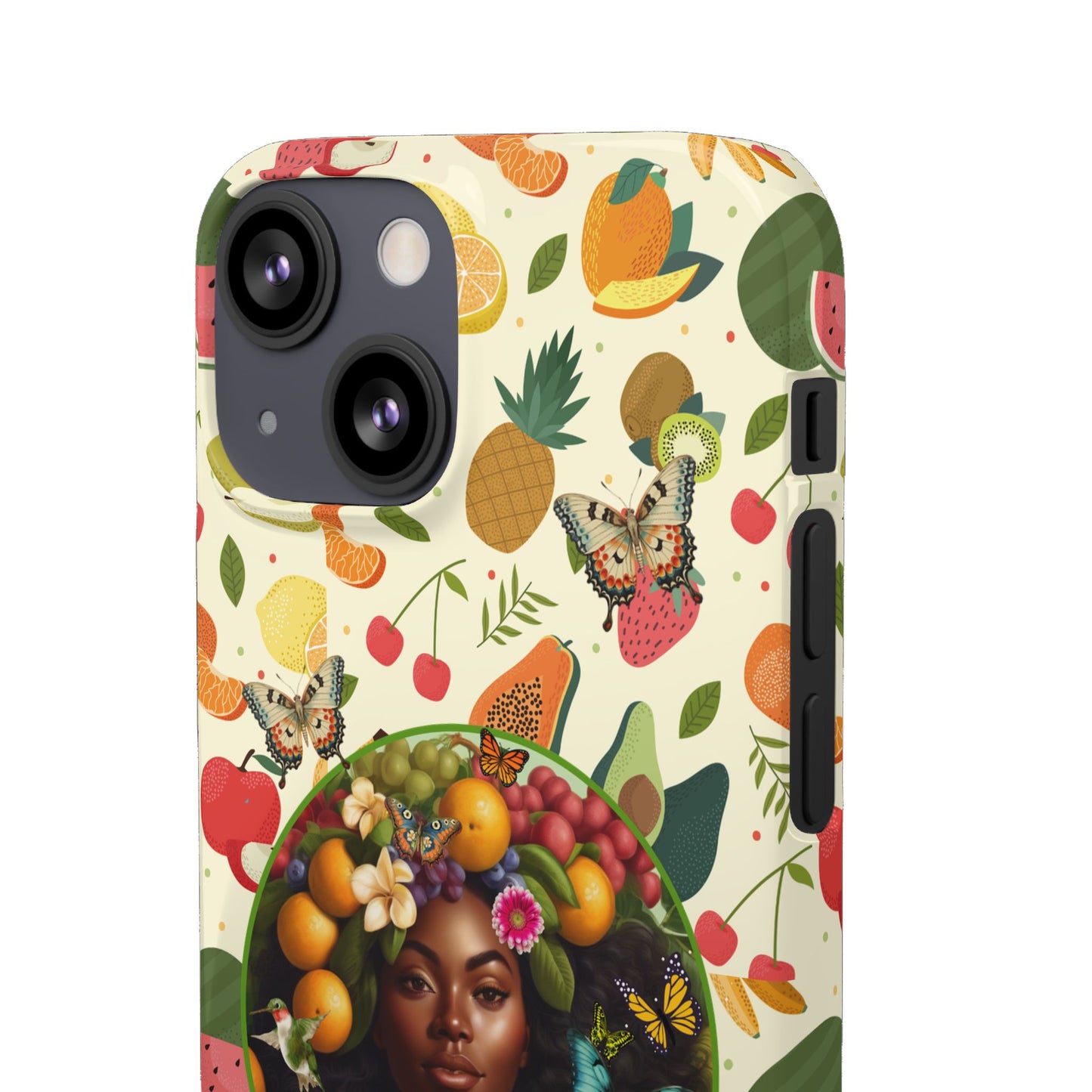 Organically Me Fruit & Veggie Queen Plant Garden Snap Phone Case with Black Woman, for iPhone and Android