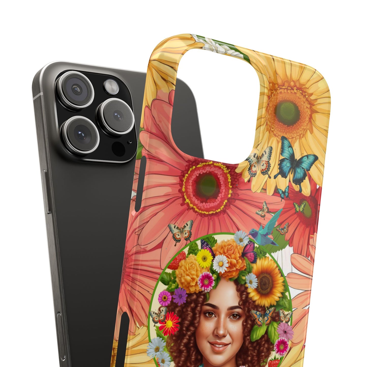 100% Organic Daisy Joy2 Plant Garden Snap Phone Case with Woman, for iPhone and Android