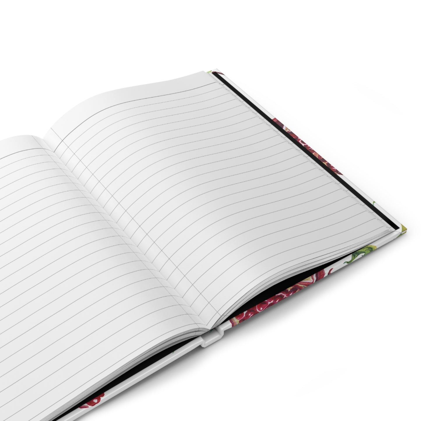 Organically Me Red and White Pomegranate Plant, Garden & Vegan Hardcover Journal, Matte 150 pages, Black women, May be PERSONALIZED