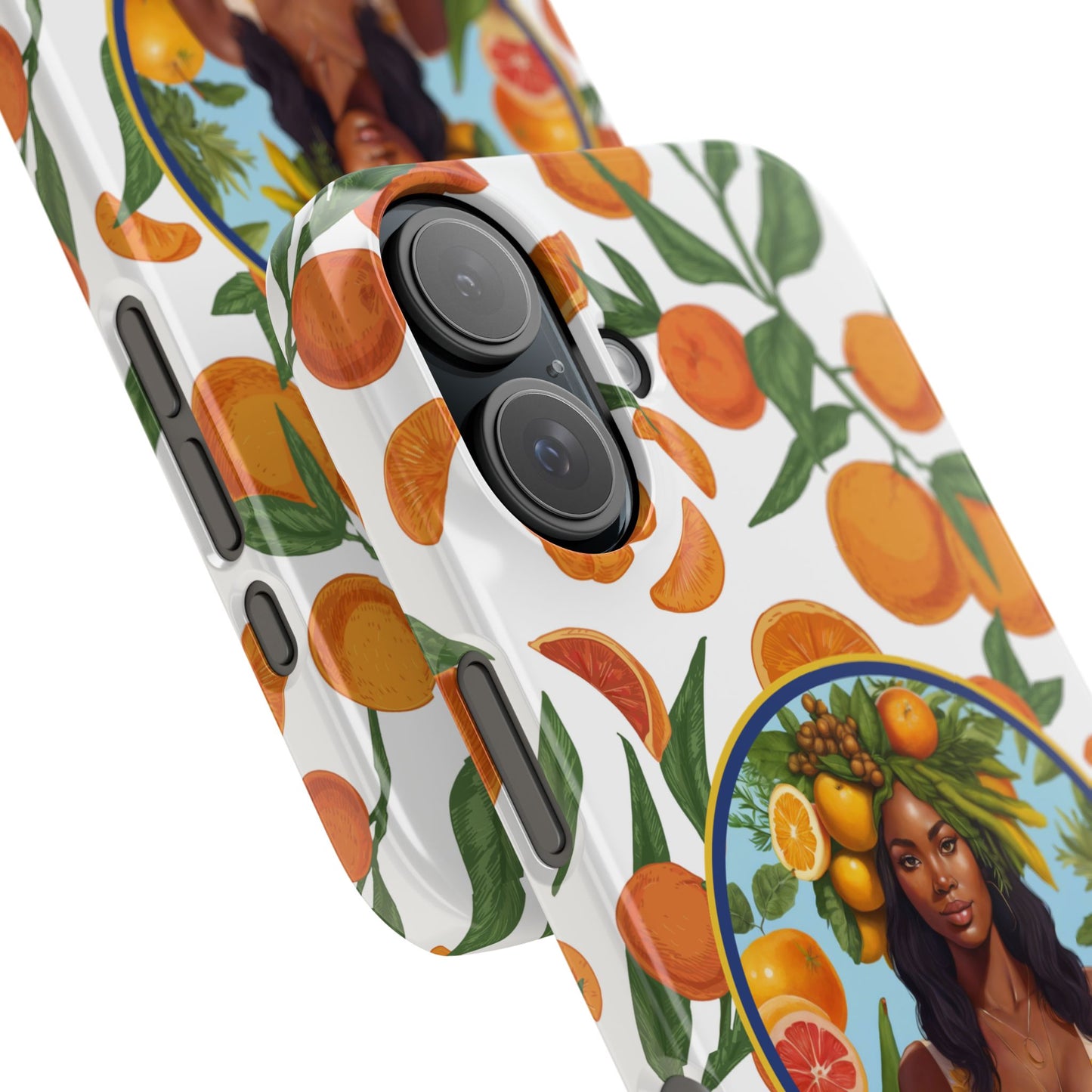 100% Organic Orange Plant Garden Snap Phone Case with Black Woman, Veggie Chic for Androids and iPhone models