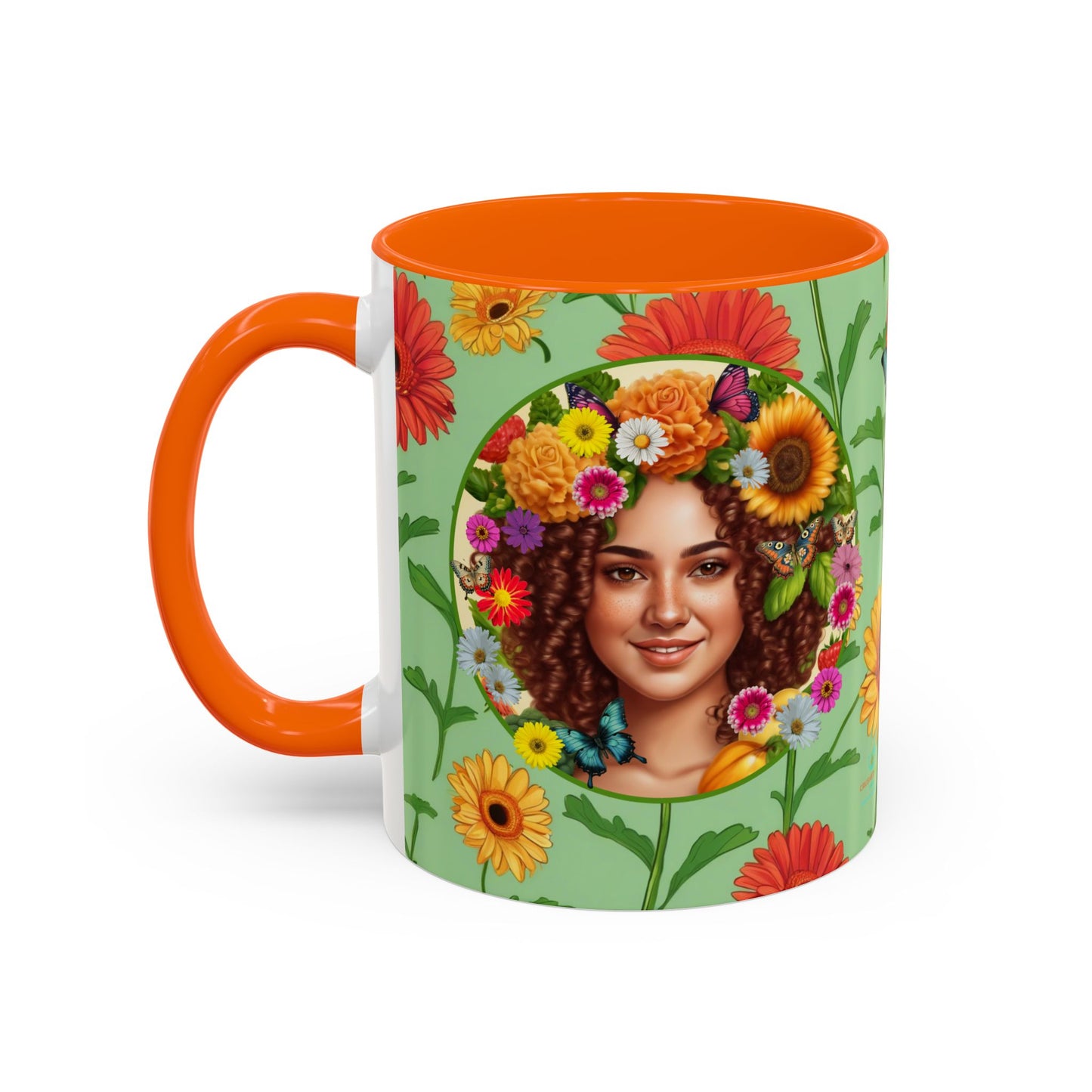 100% Organic Daisy Joy2 Plant Garden Vegan Ceramic Plant Mug Double Sided (11oz) 8 Color Combos
