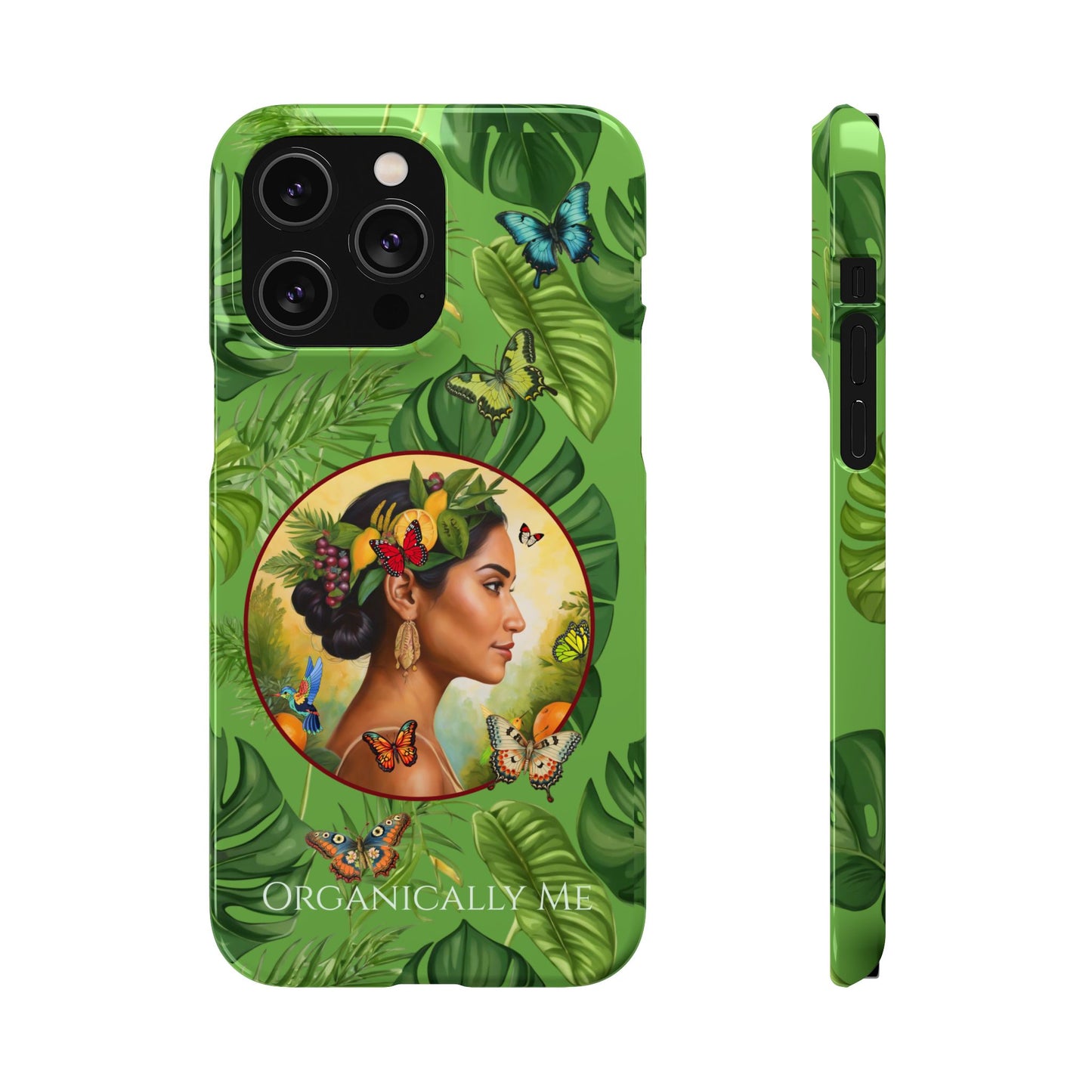 Organically Me A Monstera Butterfly Garden Snap Phone Case with Woman, Veggie Chic for Androids and iPhone models