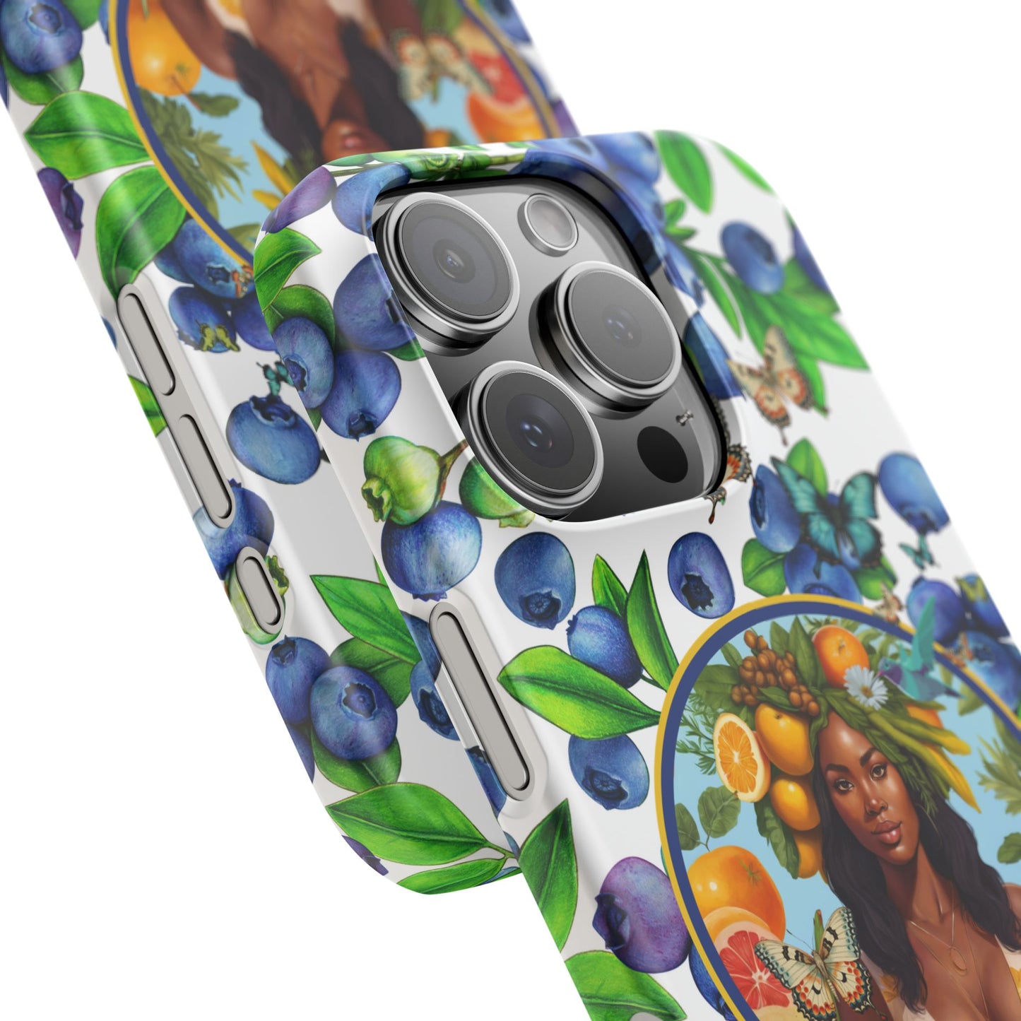 Organically Me Blueberry Plant B Garden Snap Phone Case with Black Woman, for iPhone and Android