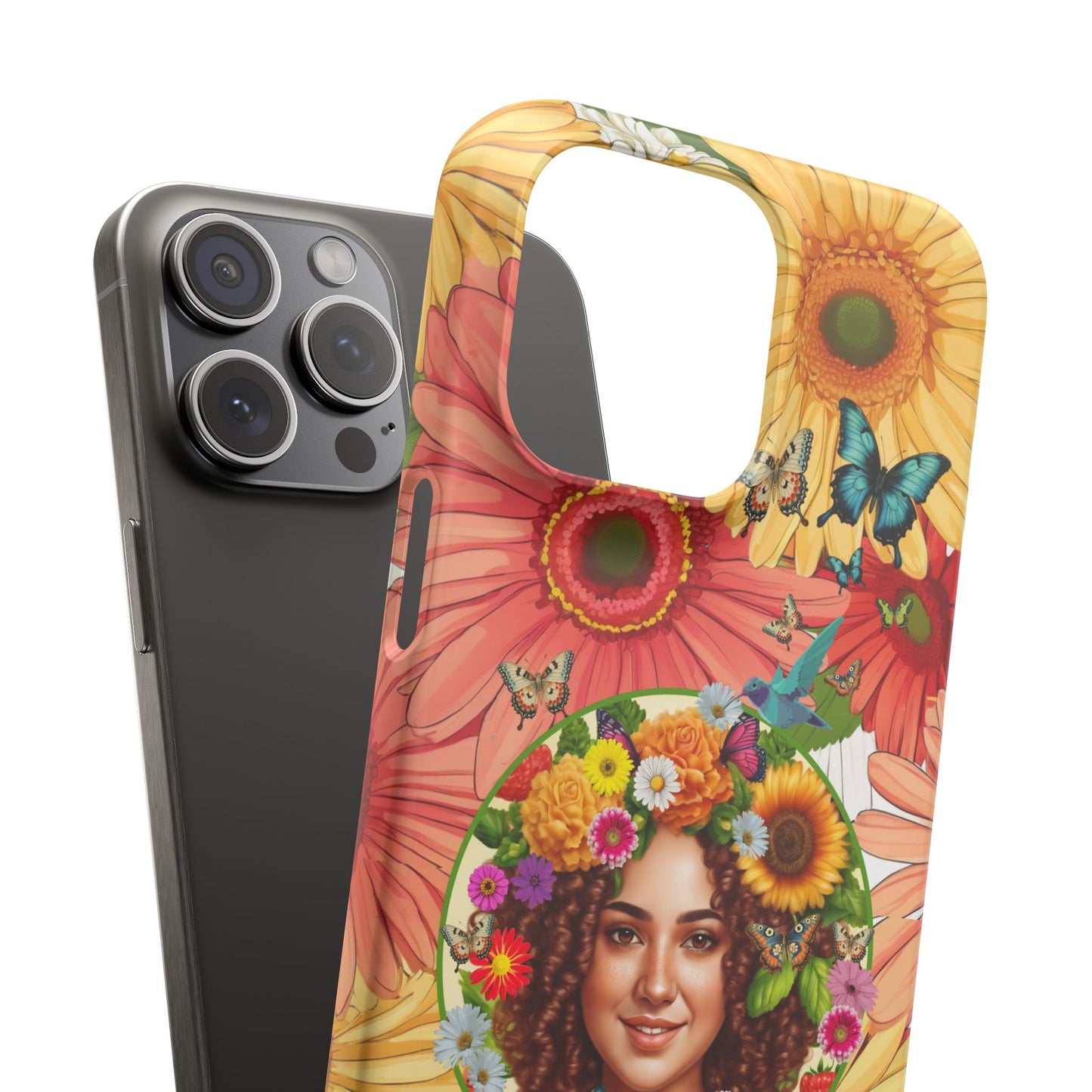 100% Organic Daisy Joy2 Plant Garden Snap Phone Case with Woman, for iPhone and Android