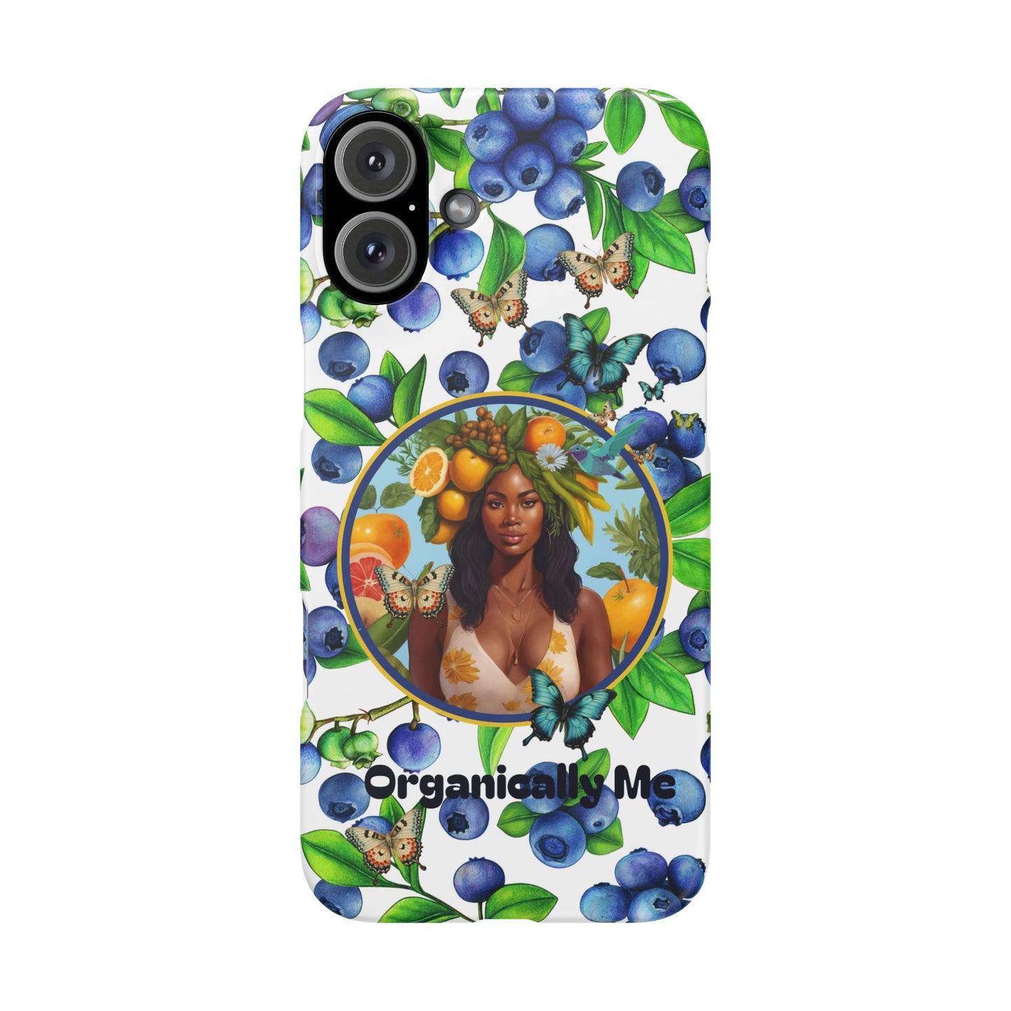 Organically Me Blueberry Plant B Garden Snap Phone Case with Black Woman, for iPhone and Android