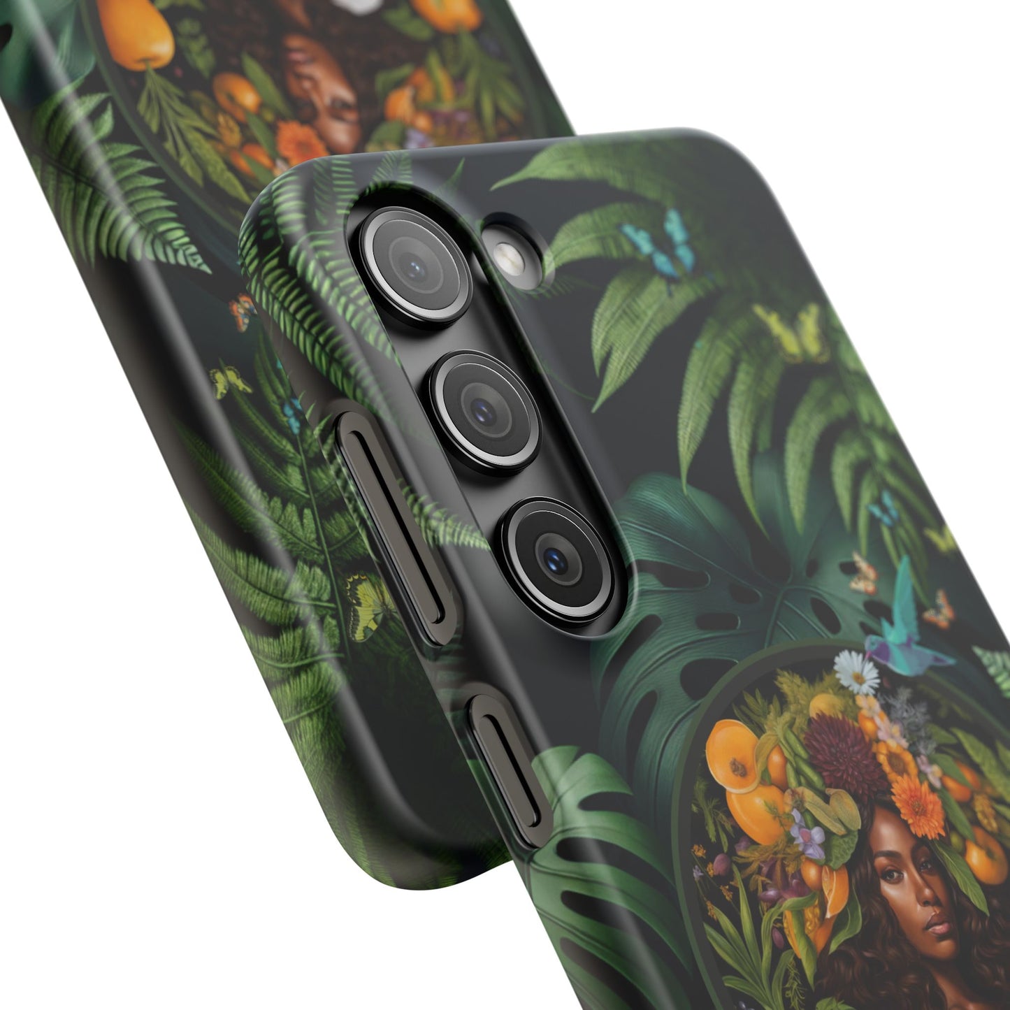 100% Organic A Fern Monstera Plant Garden Snap Phone Case with Black Woman, for iPhone and Android Models