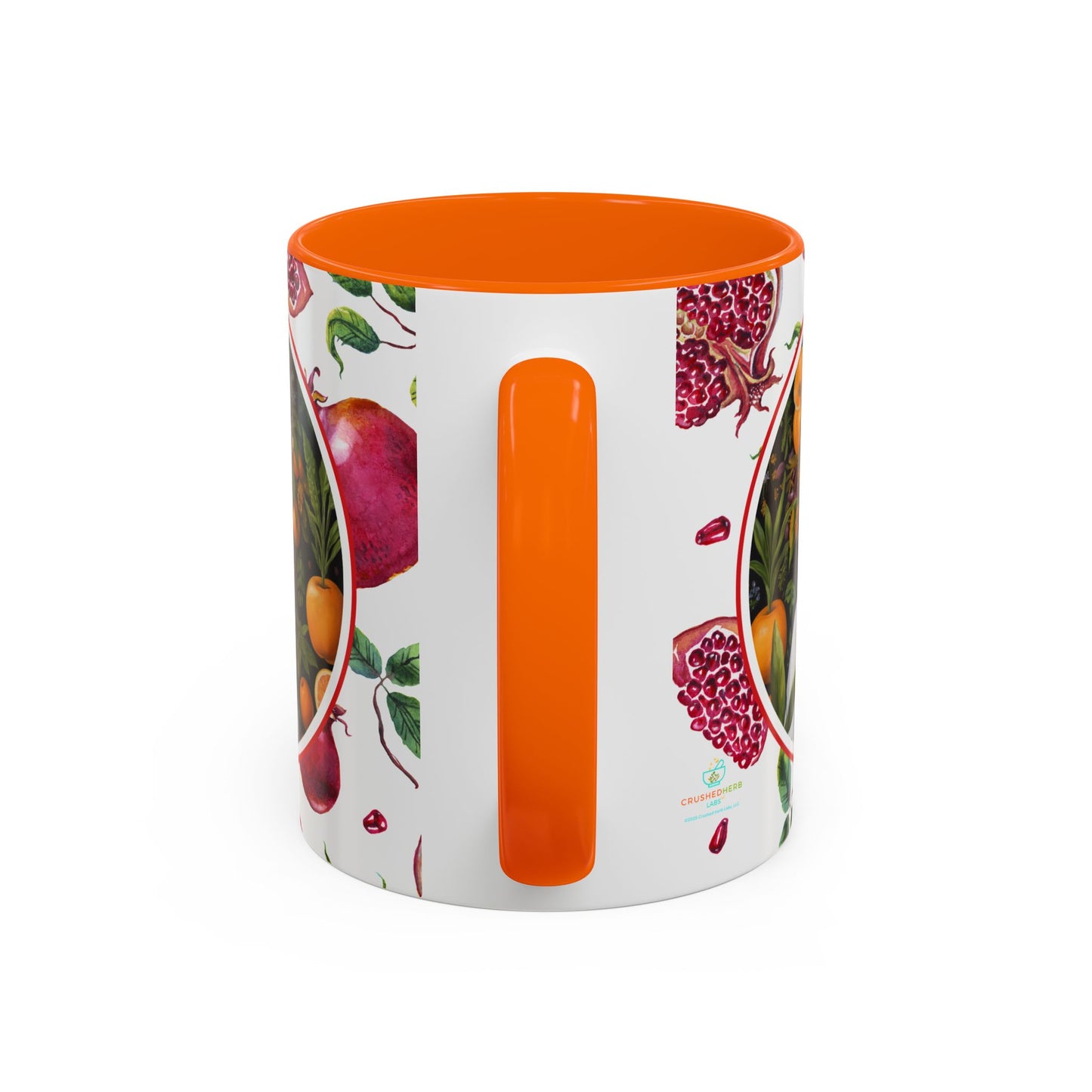 Organically Me Red and White Regina Pomegranate Plant Garden Vegan Ceramic Plant Mug with Black woman (11oz) 8 Color Combos
