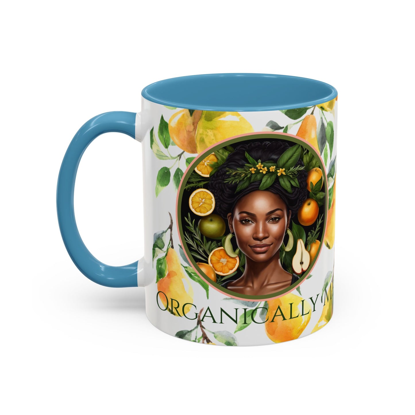 Organically Me Yellow Pear Plant Garden Vegan Ceramic Plant Mug with Black woman (11oz) 8 Color Combos