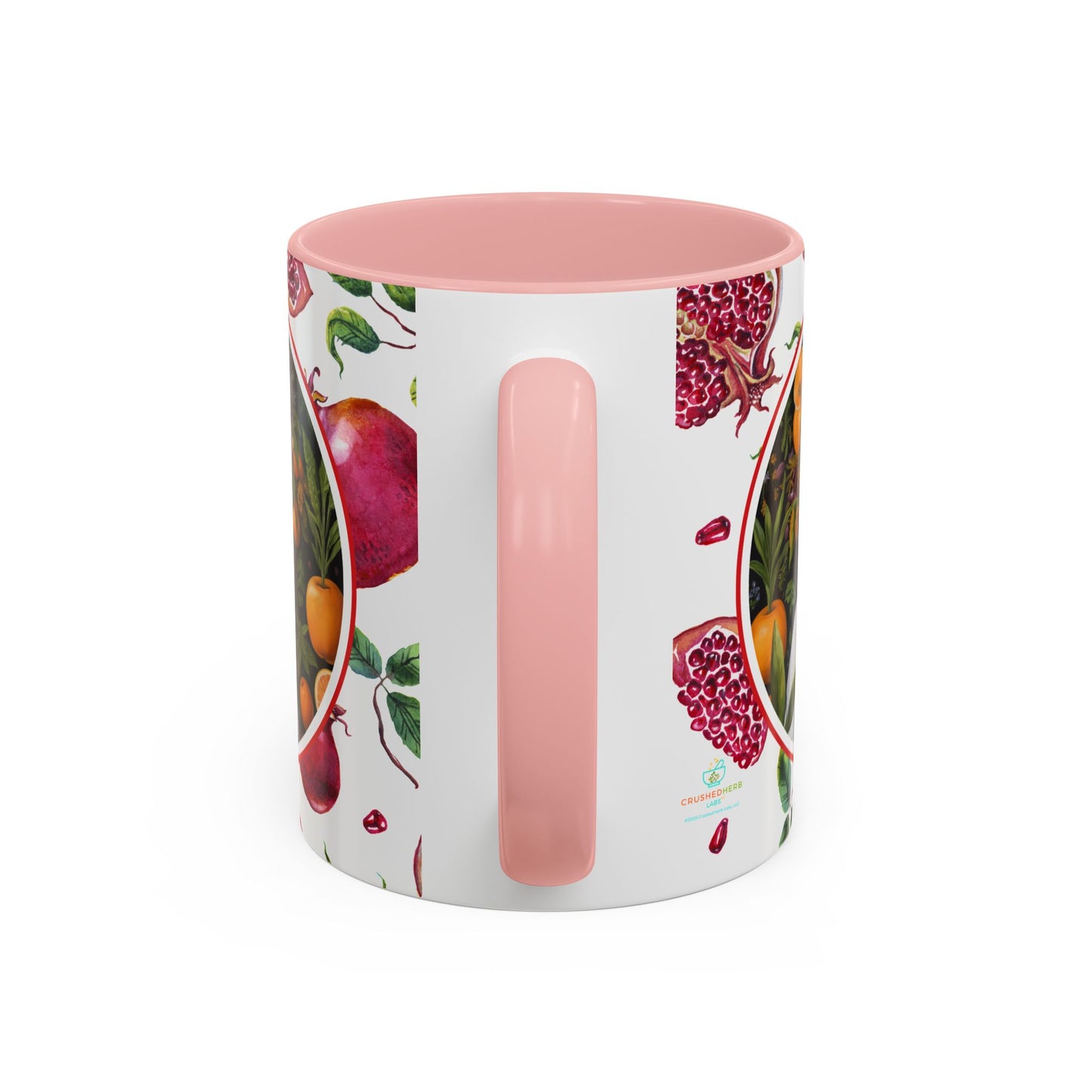 Organically Me Red and White Regina Pomegranate Plant Garden Vegan Ceramic Plant Mug with Black woman (11oz) 8 Color Combos