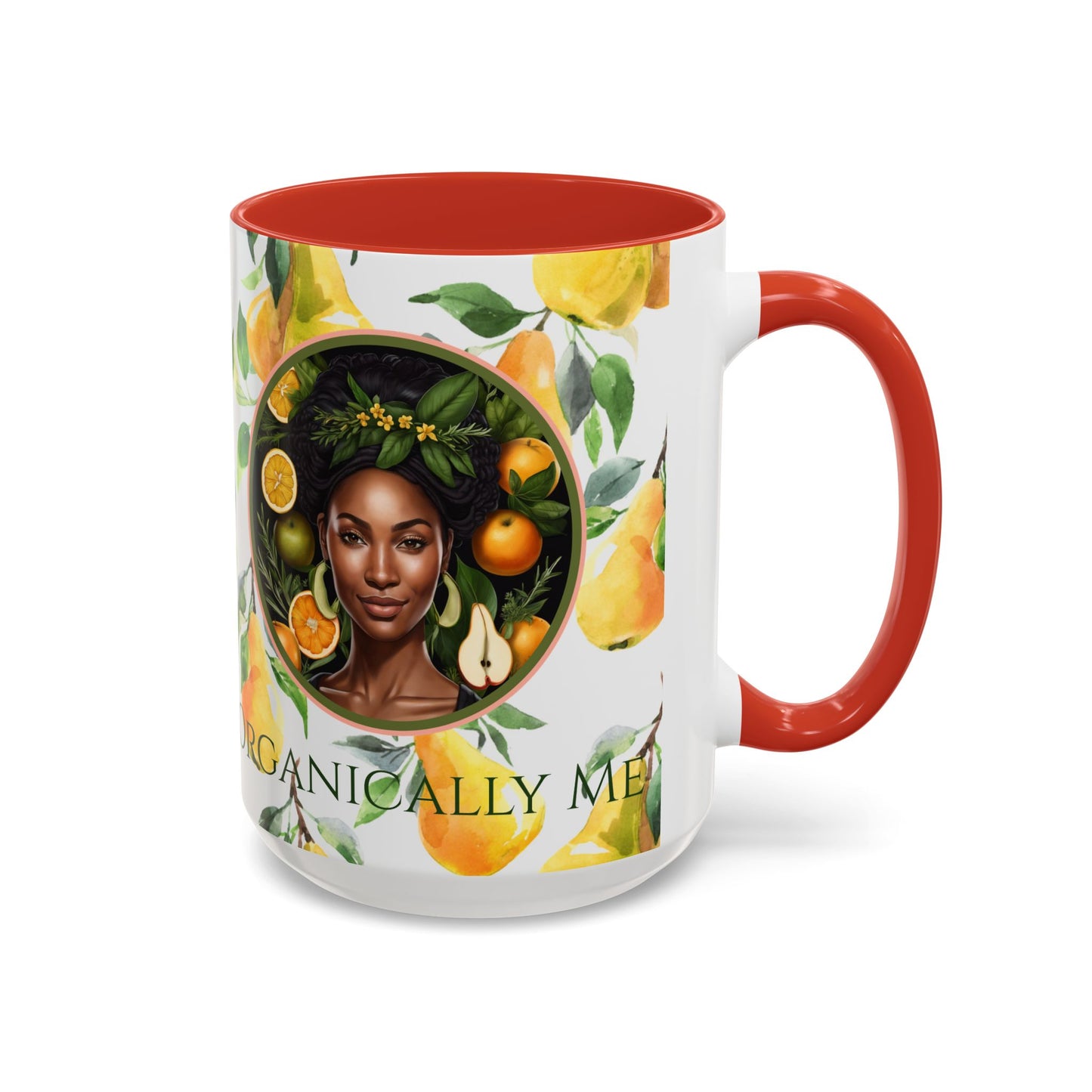 Organically Me Yellow Pear Plant Garden Vegan Ceramic Plant Mug with Black woman (11oz) 8 Color Combos