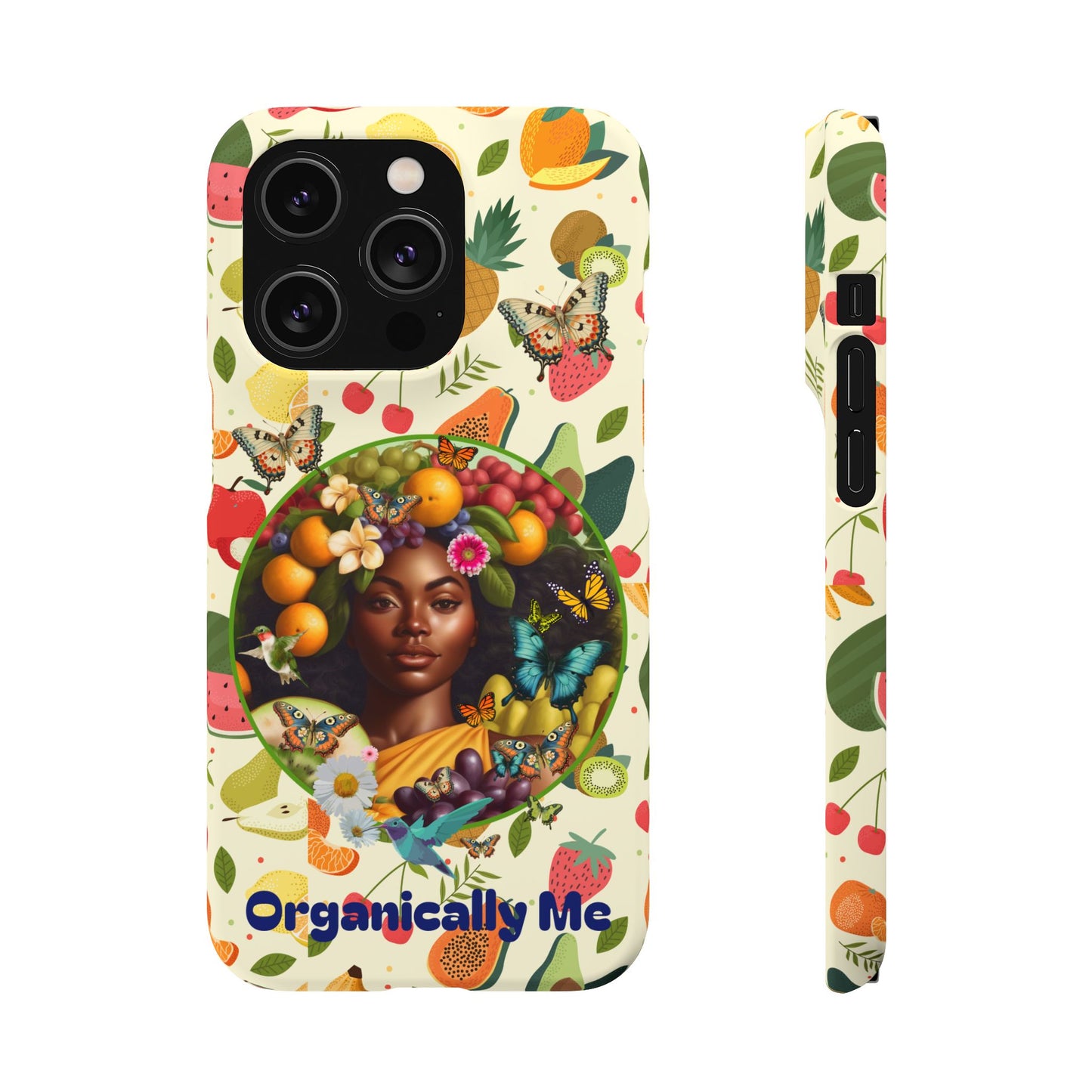 Organically Me Fruit & Veggie Queen Plant Garden Snap Phone Case with Black Woman, for iPhone and Android