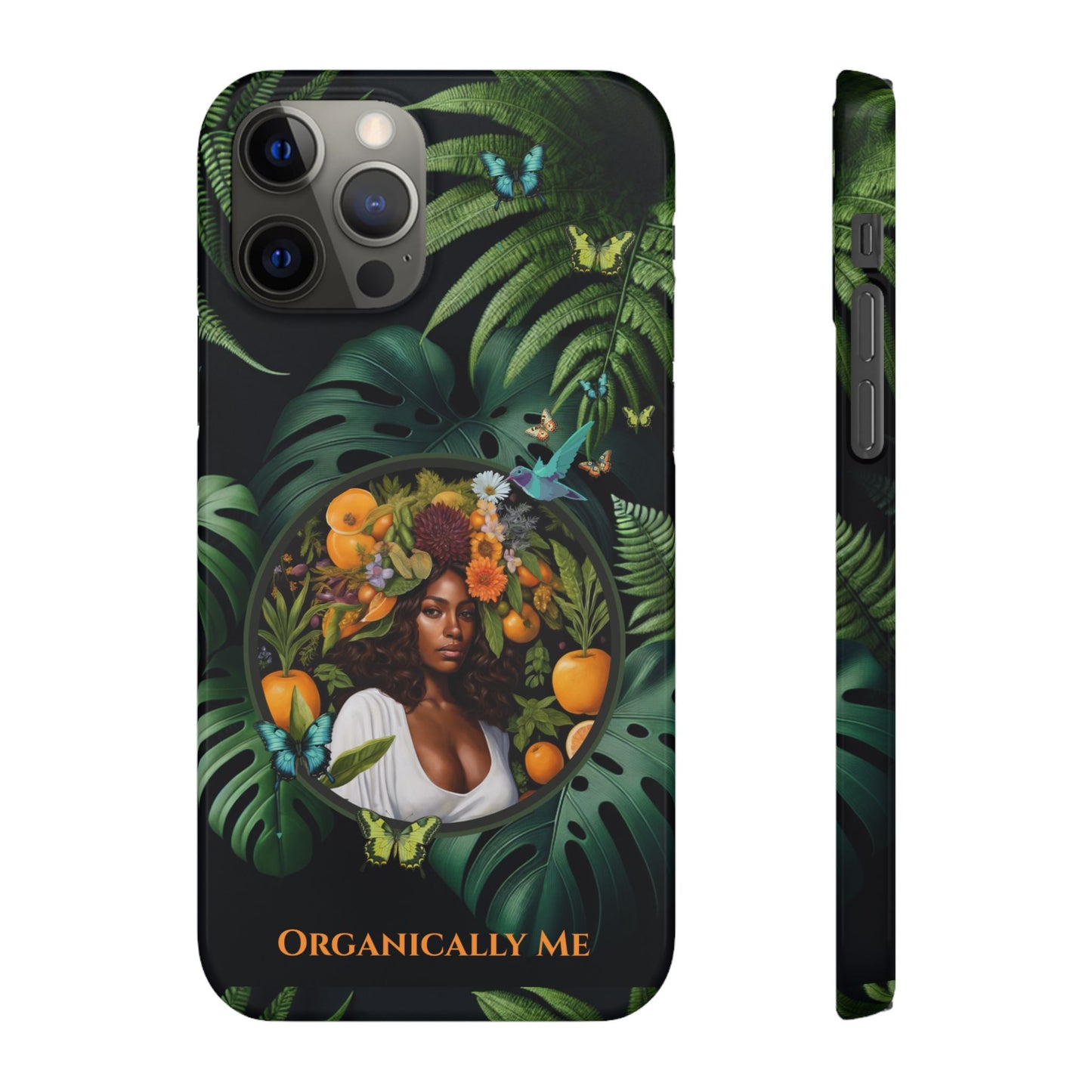 100% Organic A Fern Monstera Plant Garden Snap Phone Case with Black Woman, for iPhone and Android Models