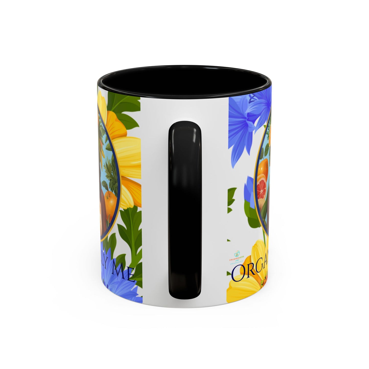 Organically Me Blue & Yellow Daisy Joyce Plant Garden Vegan Ceramic Plant Mug with Black woman (11oz) 8 Color Combos