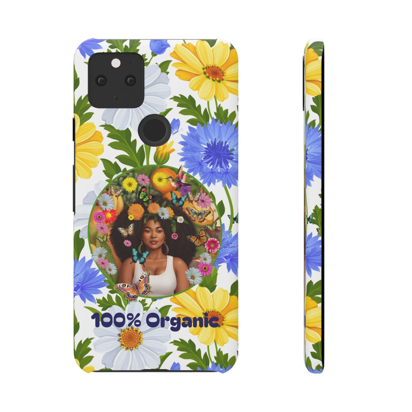 100% Organic Purple Plant Garden Snap Phone Case with Black Woman, for iPhone and Android