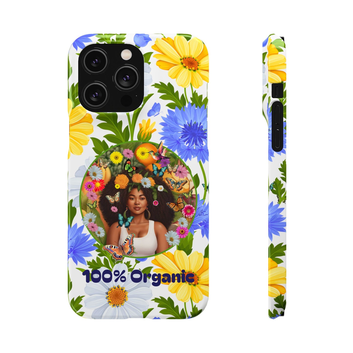 100% Organic Purple Plant Garden Snap Phone Case with Black Woman, for iPhone and Android