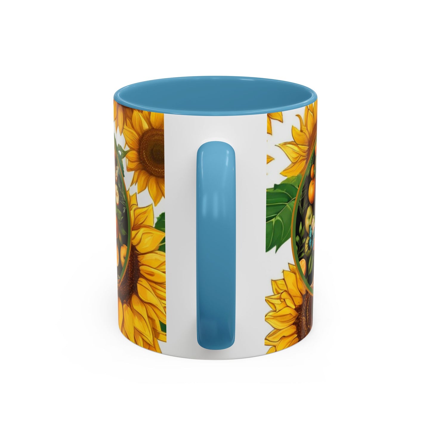 Organically Me Sunflower Plant Garden Vegan Ceramic Plant Mug with Black woman (11oz) 8 Color Combos