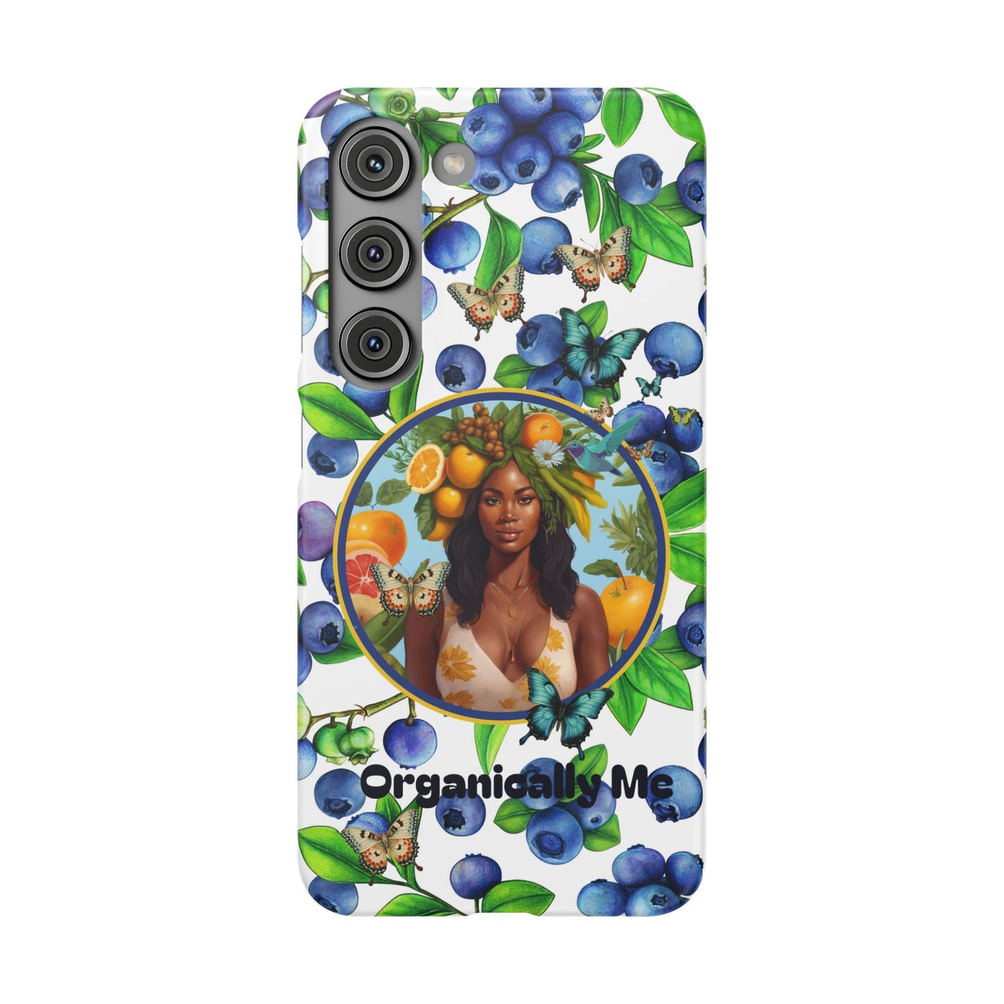 Organically Me Blueberry Plant B Garden Snap Phone Case with Black Woman, for iPhone and Android