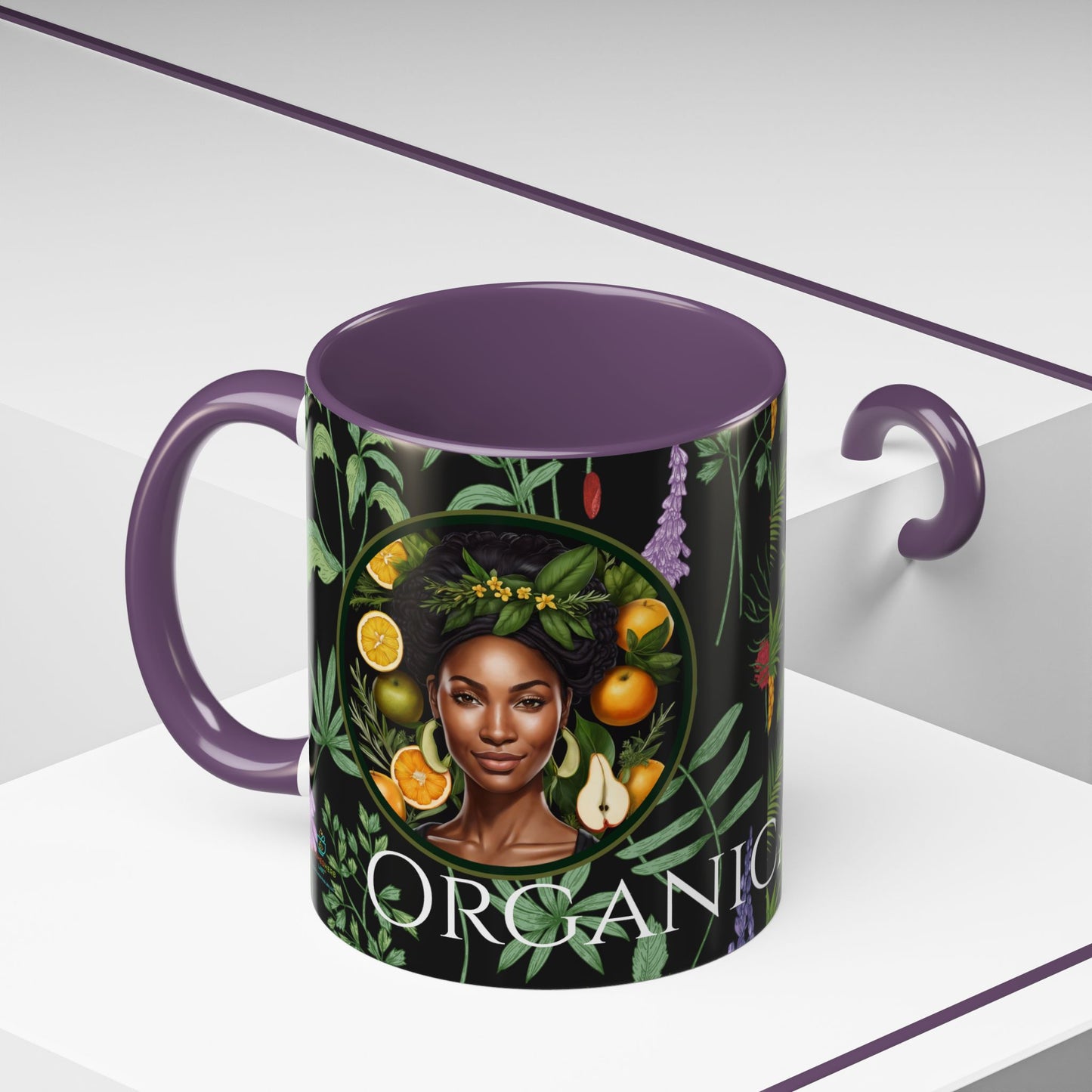 Organically Me A Pineapple Plant Garden Vegan Ceramic Plant Mug with Black woman (11oz)
