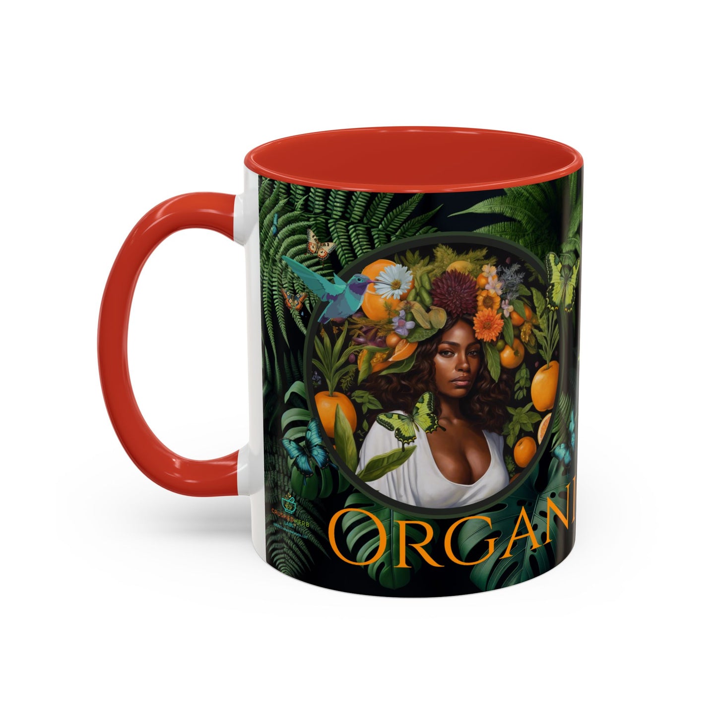 100% Organic A Fern Monstera Plant Garden Vegan Ceramic Plant Mug with Black woman (11oz) 8 Color Combos