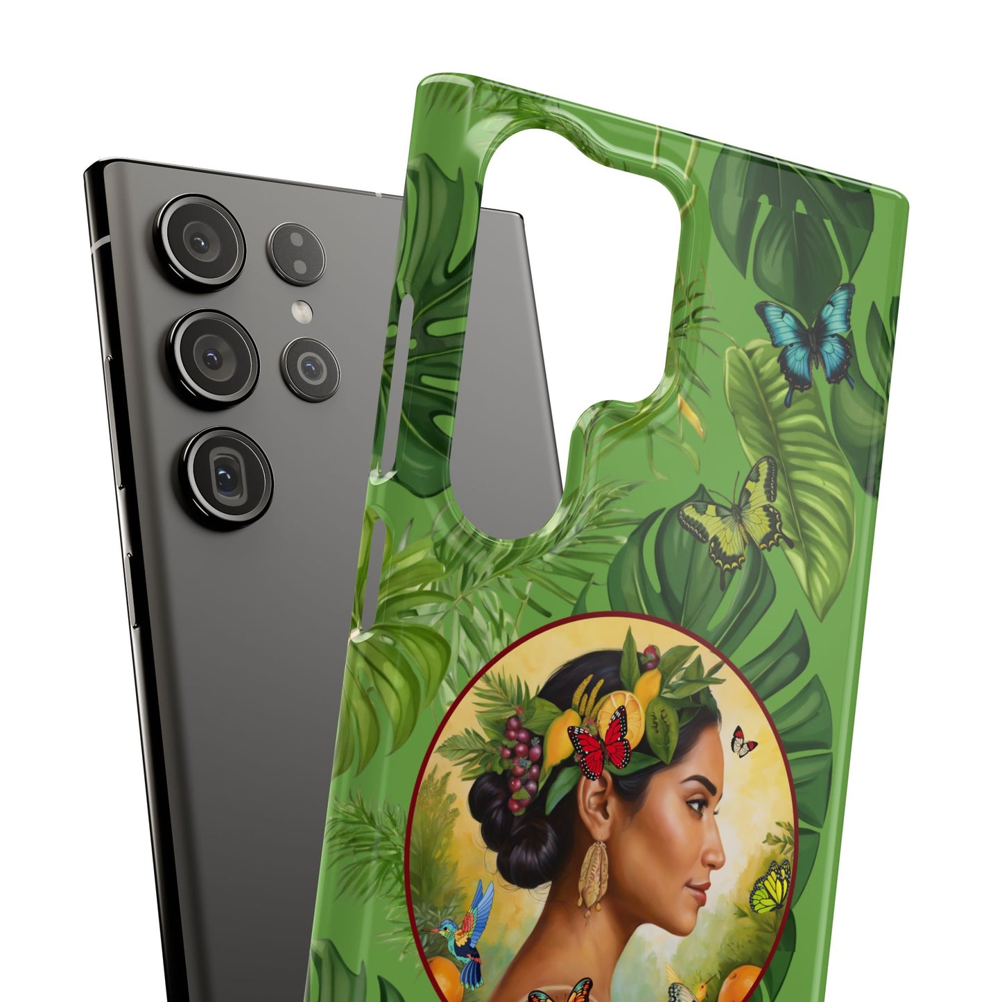 Organically Me A Monstera Butterfly Garden Snap Phone Case with Woman, Veggie Chic for Androids and iPhone models