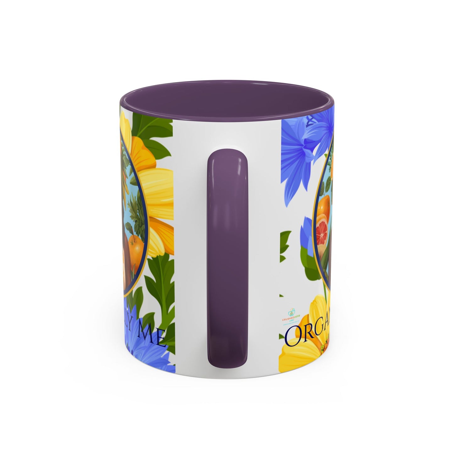 Organically Me Blue & Yellow Daisy Joyce Plant Garden Vegan Ceramic Plant Mug with Black woman (11oz) 8 Color Combos