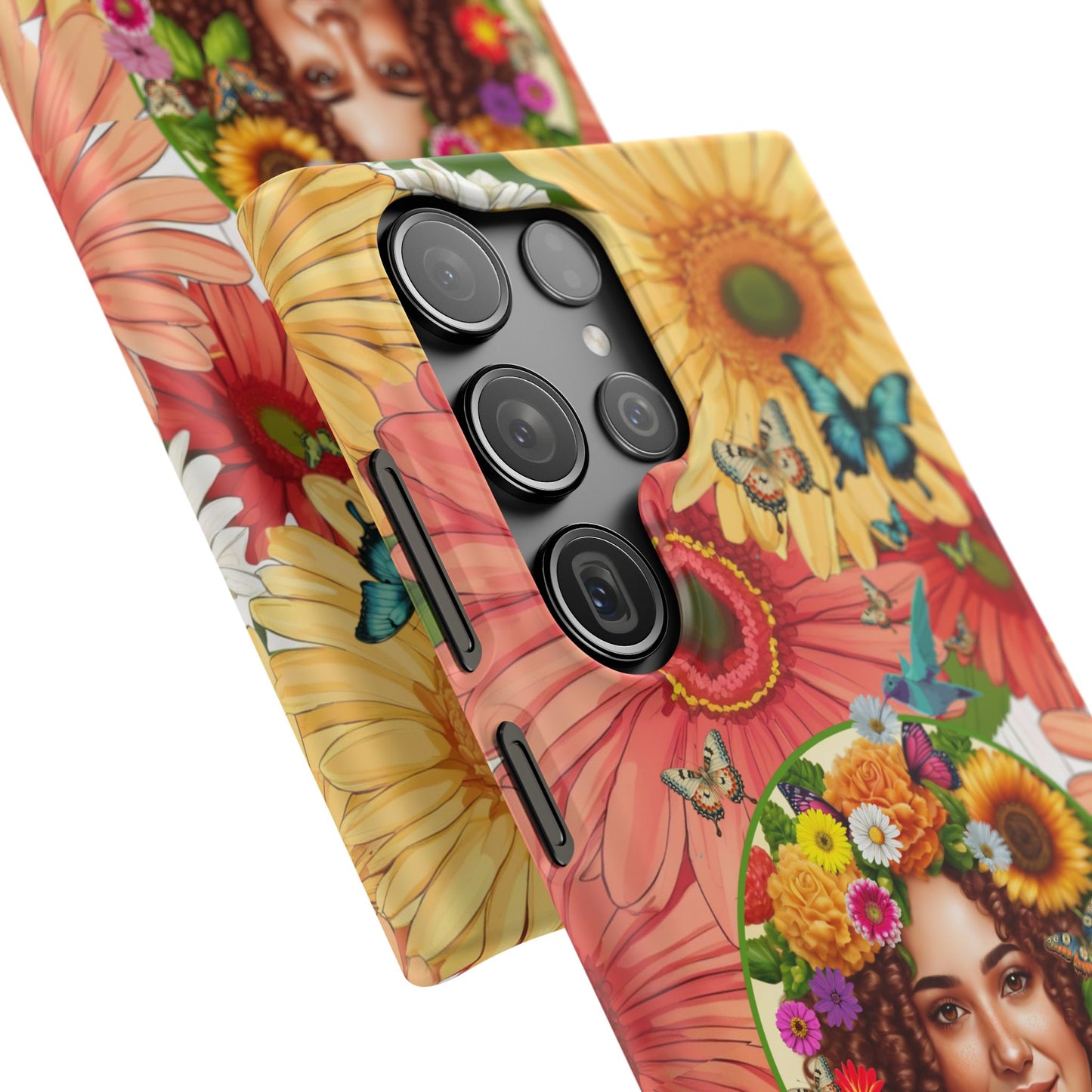 100% Organic Daisy Joy2 Plant Garden Snap Phone Case with Woman, for iPhone and Android