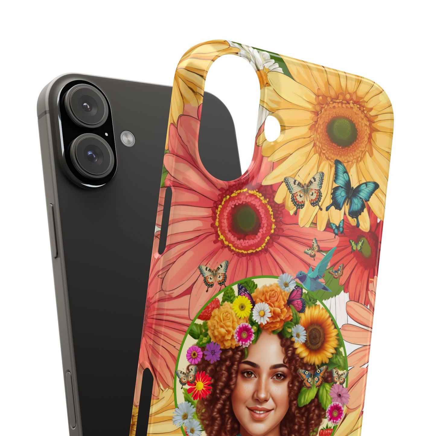 100% Organic Daisy Joy2 Plant Garden Snap Phone Case with Woman, for iPhone and Android