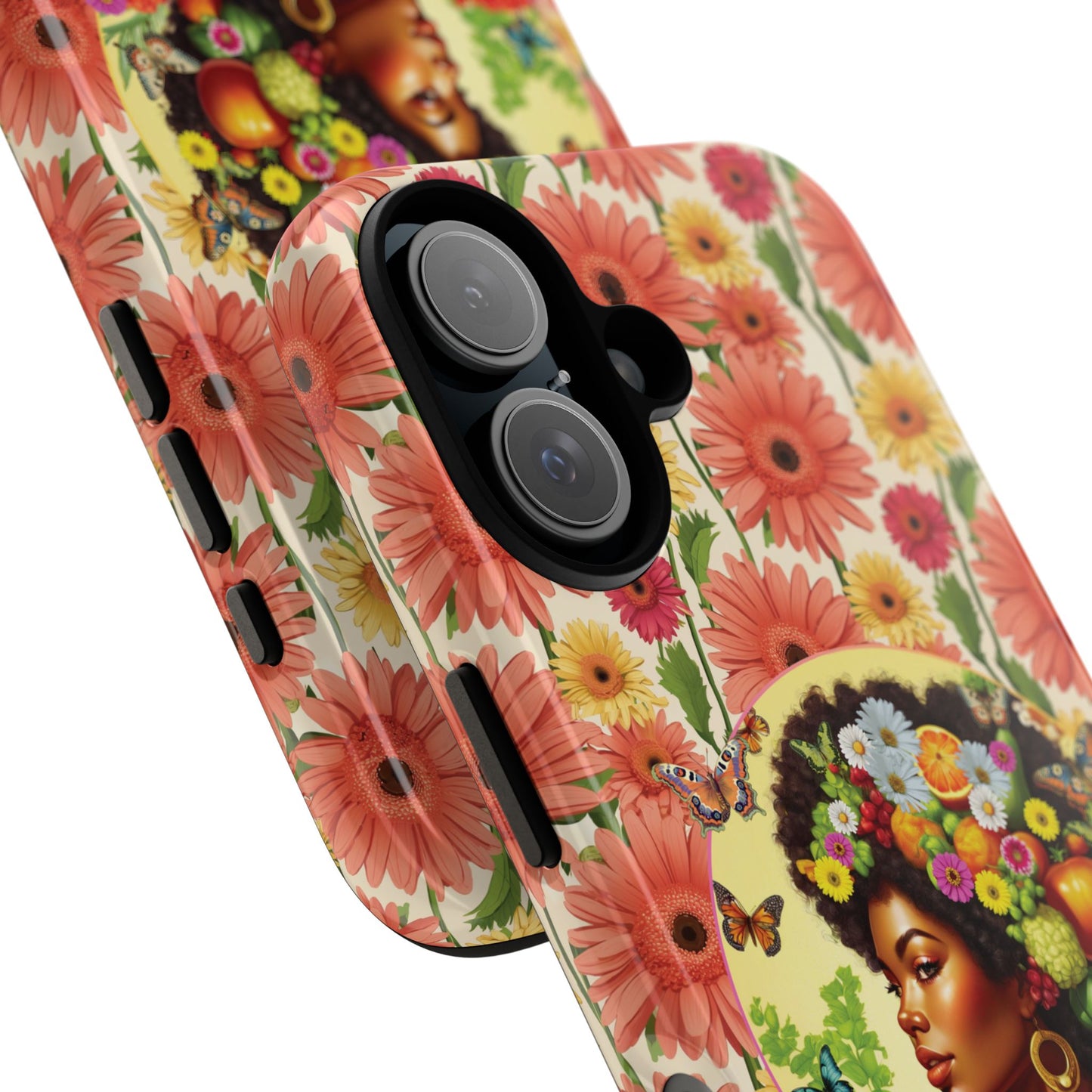 Organically Me Afro Joy Daisy Delany & Plant Garden: Tough iPhone 16 Case with Eco Garden Plant Vibe Design and Black Woman