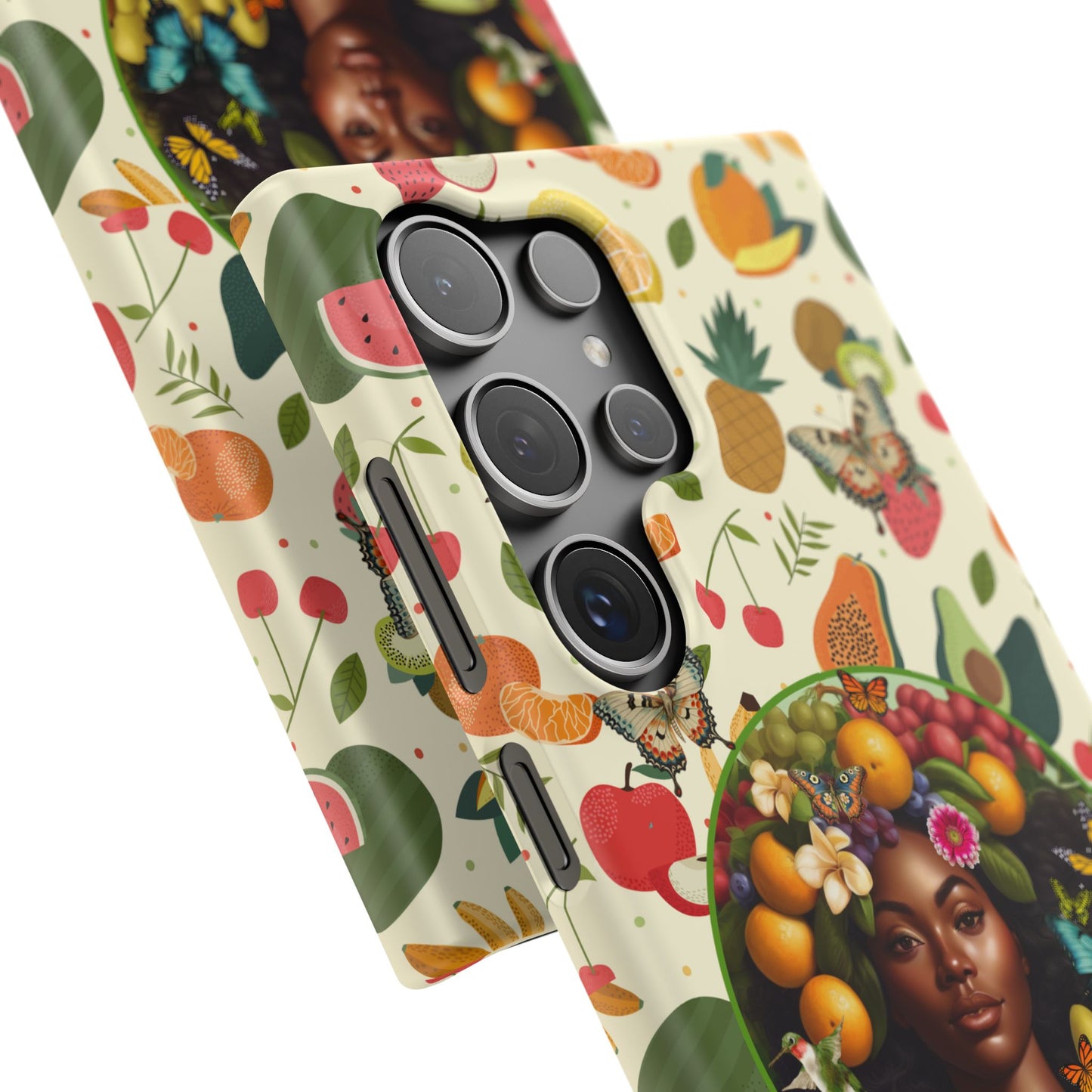 Organically Me Fruit & Veggie Queen Plant Garden Snap Phone Case with Black Woman, for iPhone and Android