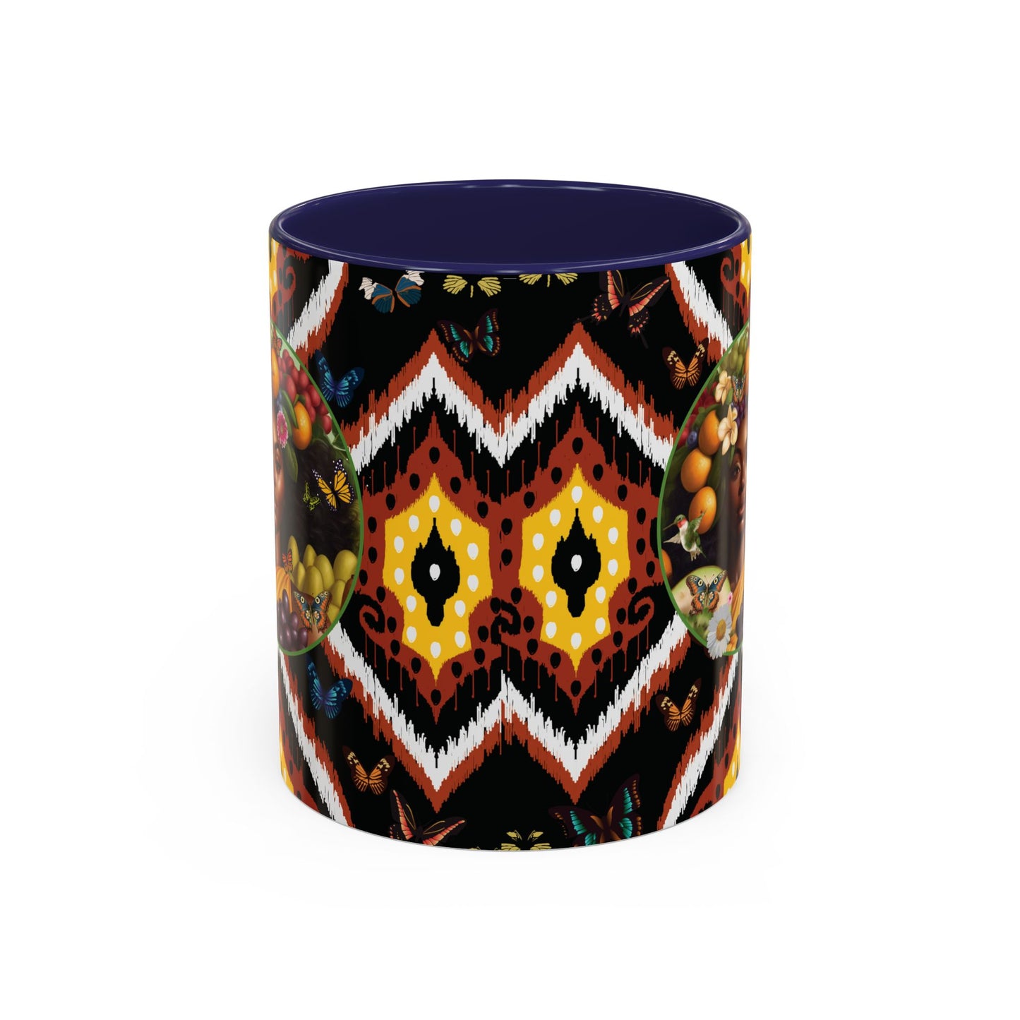 Organically Me A.1 Tribal Butterfly Plant Garden Vegan Ceramic Plant Mug with Black woman (11oz) 8 Color Combos