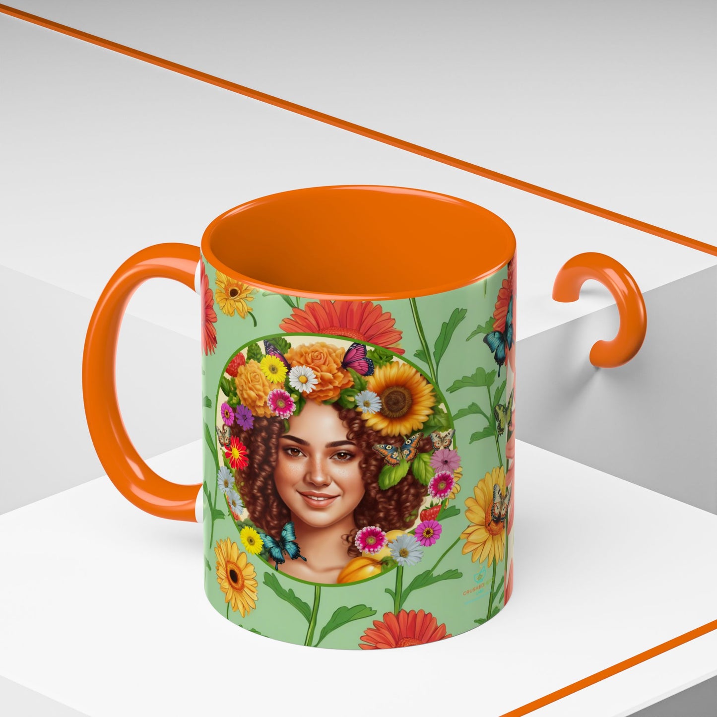 100% Organic Daisy Joy2 Plant Garden Vegan Ceramic Plant Mug Double Sided (11oz) 8 Color Combos