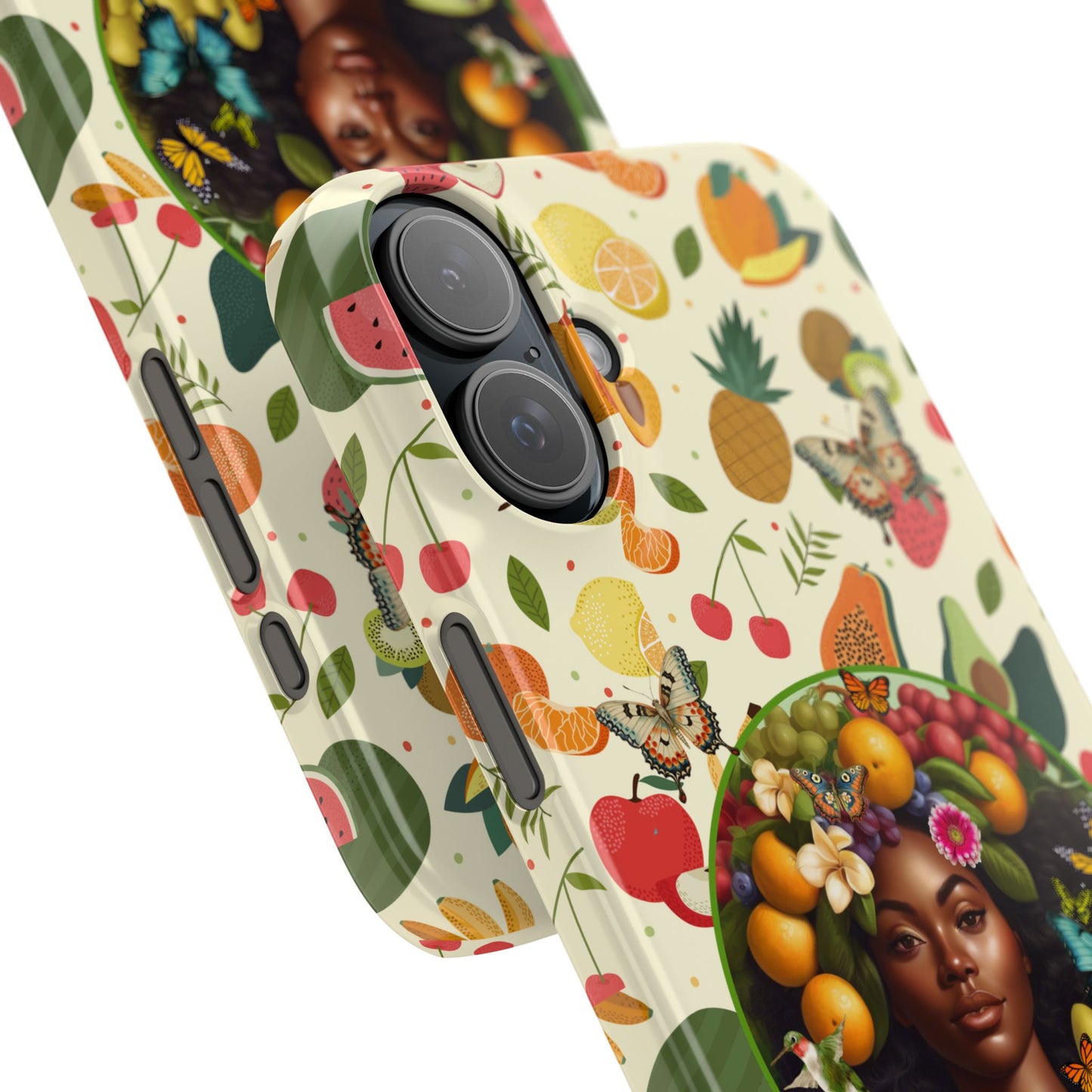 Organically Me Fruit & Veggie Queen Plant Garden Snap Phone Case with Black Woman, for iPhone and Android