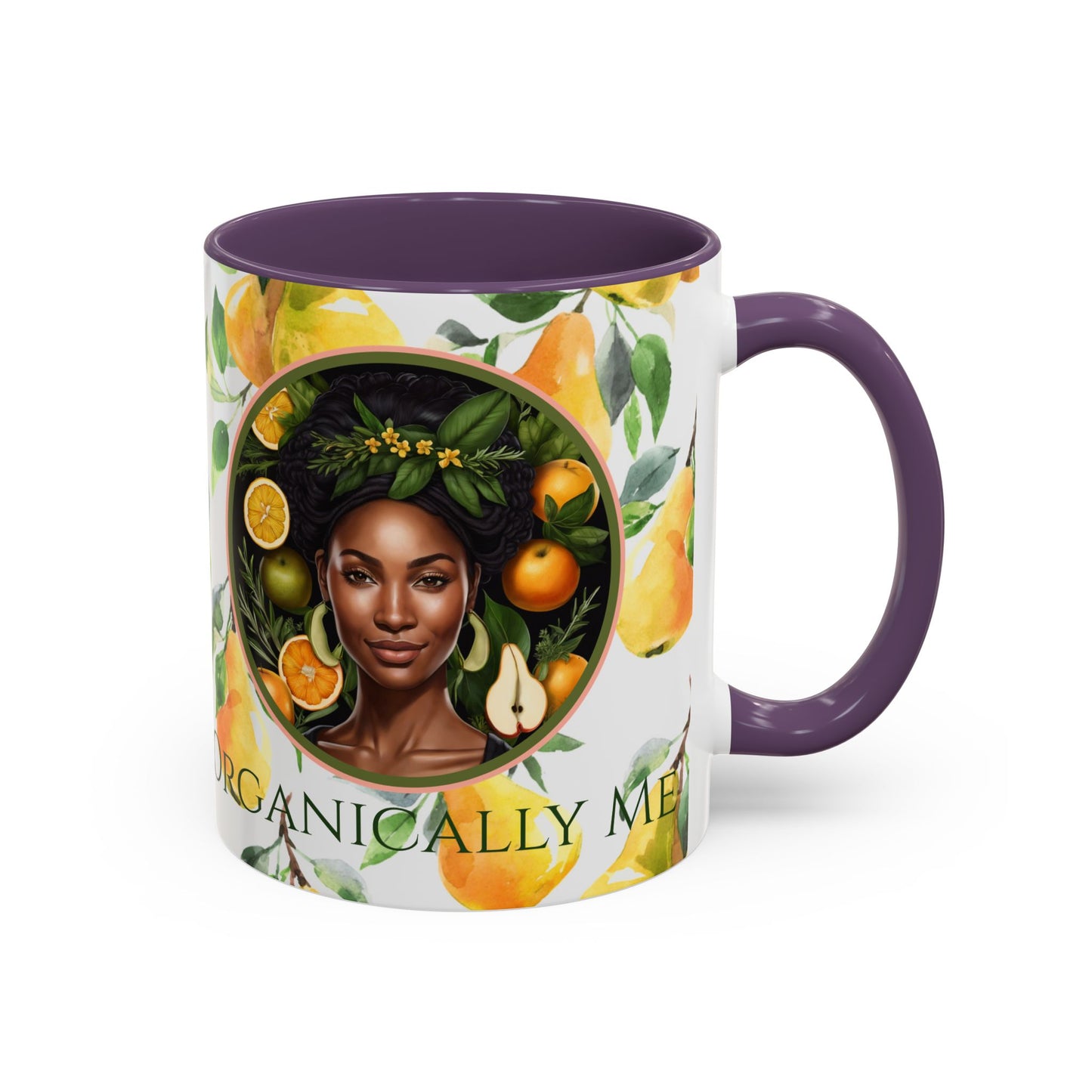 Organically Me Yellow Pear Plant Garden Vegan Ceramic Plant Mug with Black woman (11oz) 8 Color Combos