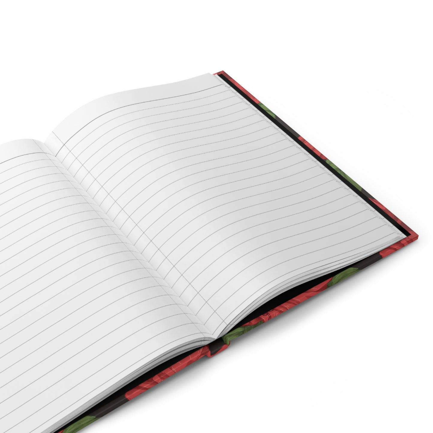 Organically Me Red & White Hibiscus Plant, Garden & Vegan Hardcover Journal, Matte 150 pages, Black women, May be PERSONALIZED