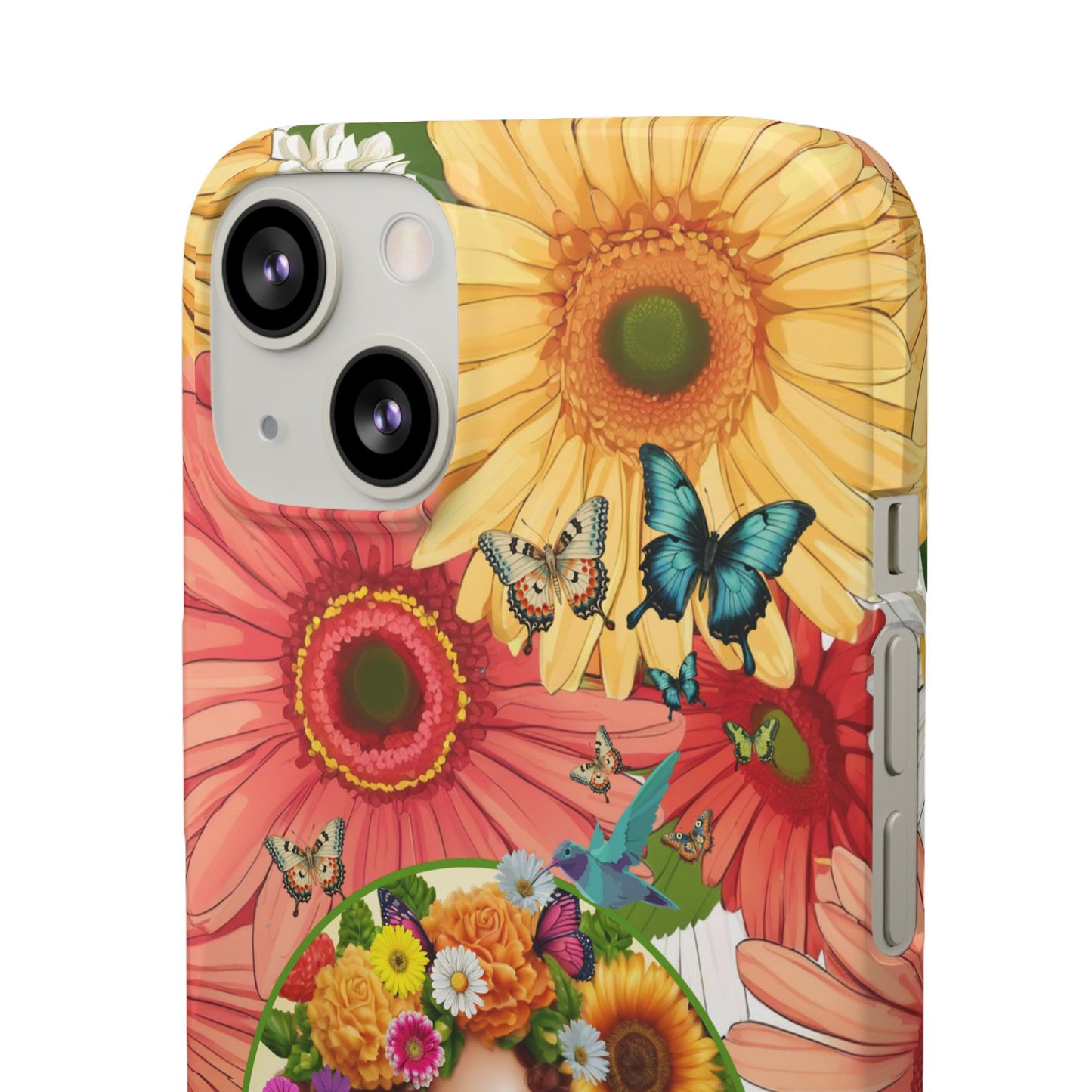 100% Organic Daisy Joy2 Plant Garden Snap Phone Case with Woman, for iPhone and Android