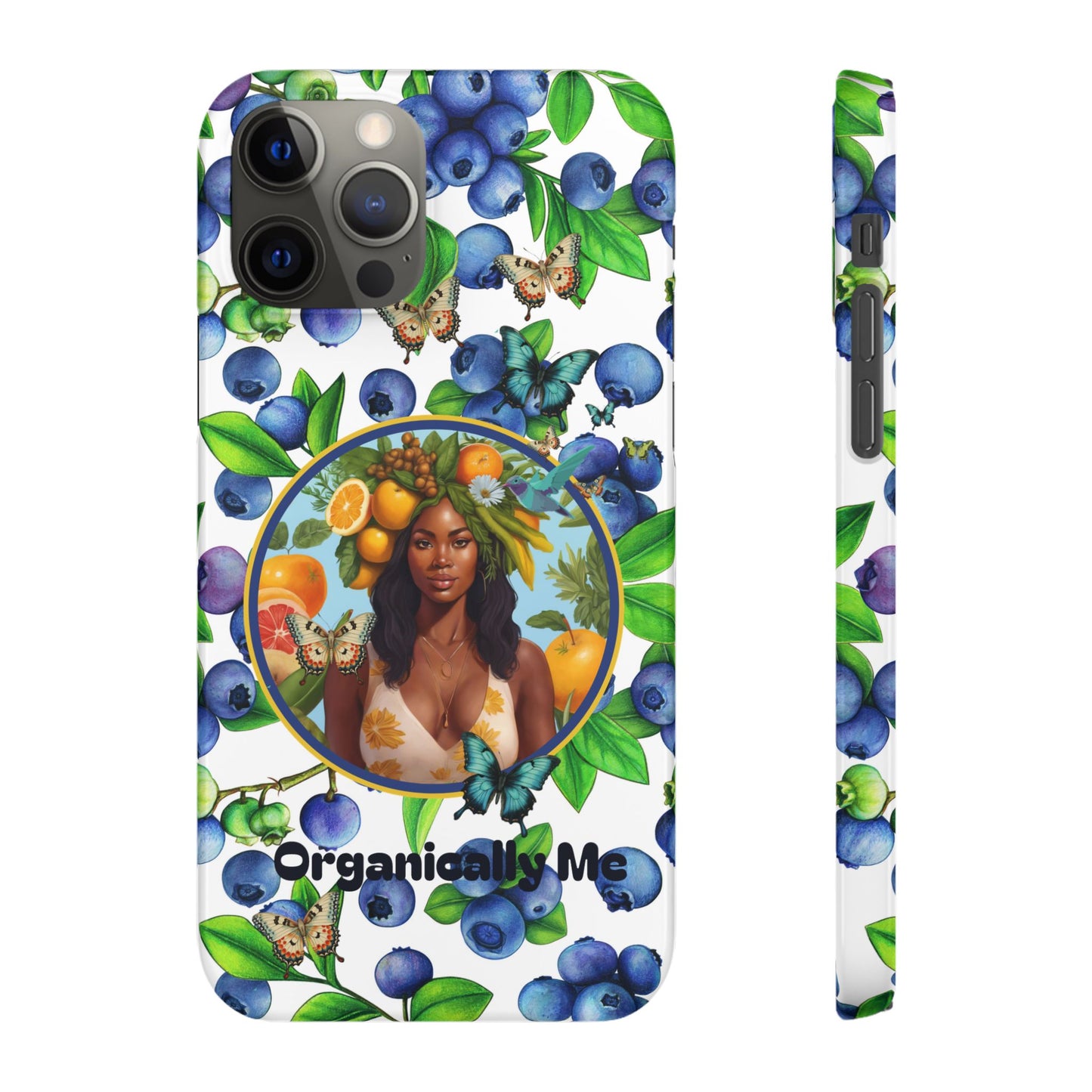 Organically Me Blueberry Plant B Garden Snap Phone Case with Black Woman, for iPhone and Android