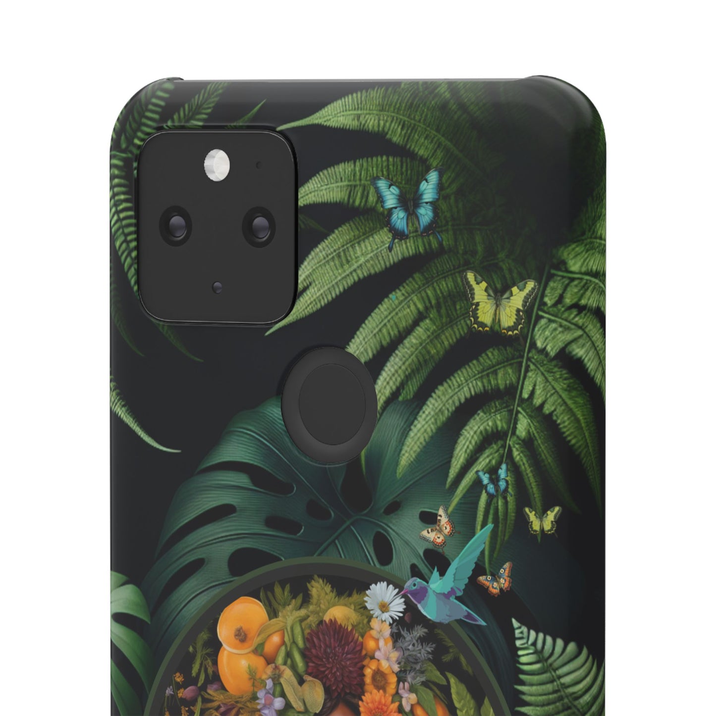 100% Organic A Fern Monstera Plant Garden Snap Phone Case with Black Woman, for iPhone and Android Models