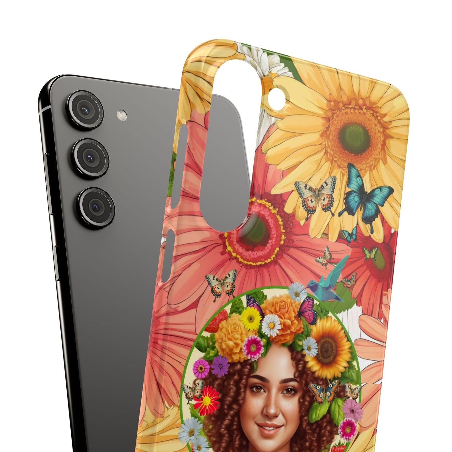 100% Organic Daisy Joy2 Plant Garden Snap Phone Case with Woman, for iPhone and Android