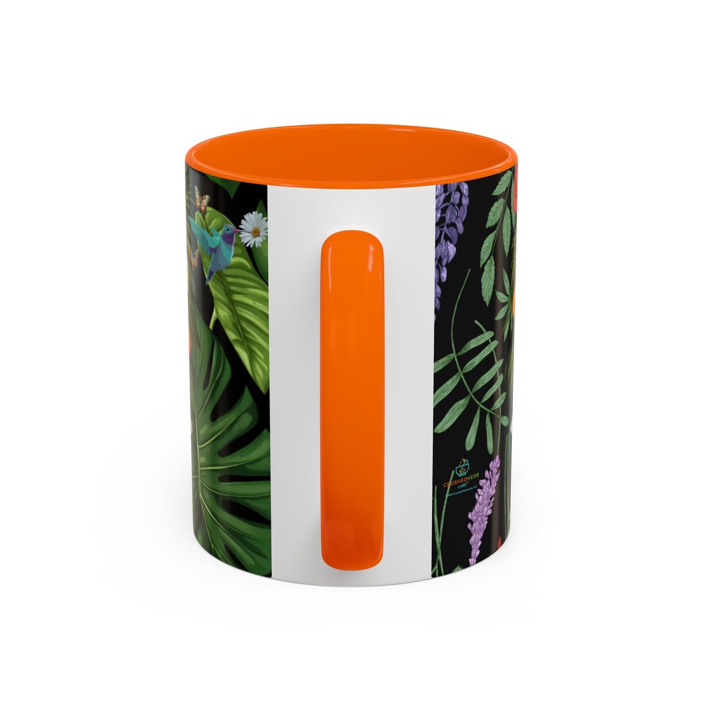 100% Organic Black Jungle Plant Garden Vegan Ceramic Plant Mug with (11oz) 8 Color Combos Double-Side Design