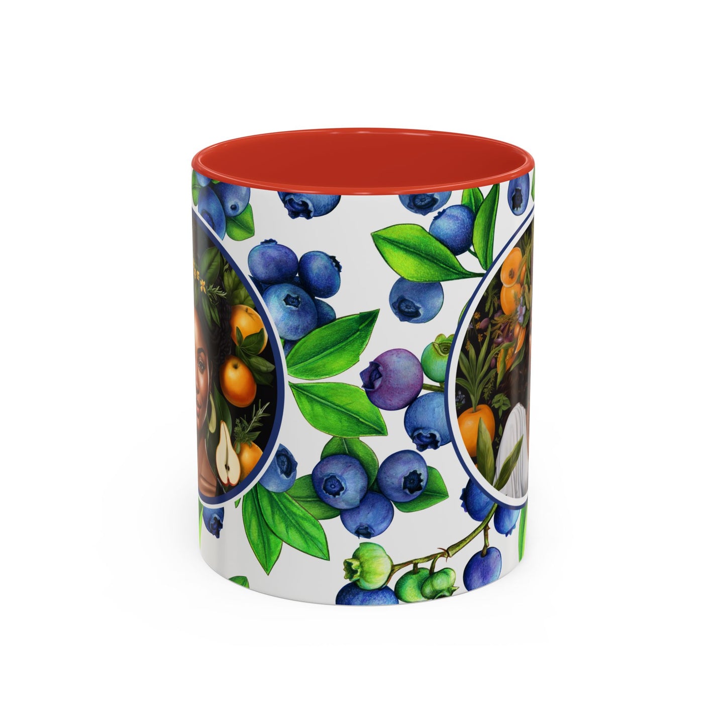 Organically Me Blueberry Plant Garden Vegan Ceramic Plant Mug with Black woman (11oz) 8 Color Combos