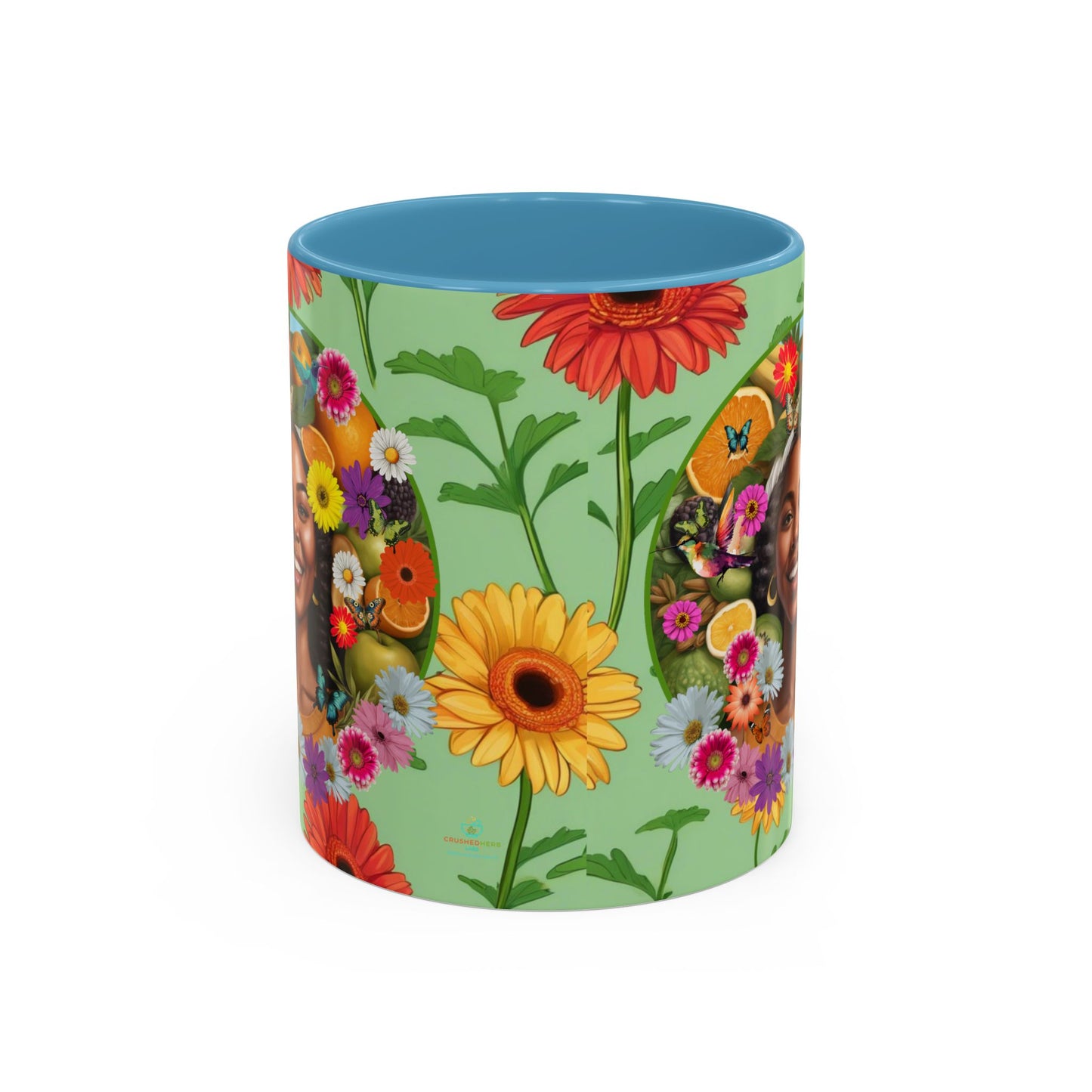 Organically Me A Joy Daisy Plant Garden Vegan Ceramic Plant Mug with Black woman (11oz) 8 Color Combos